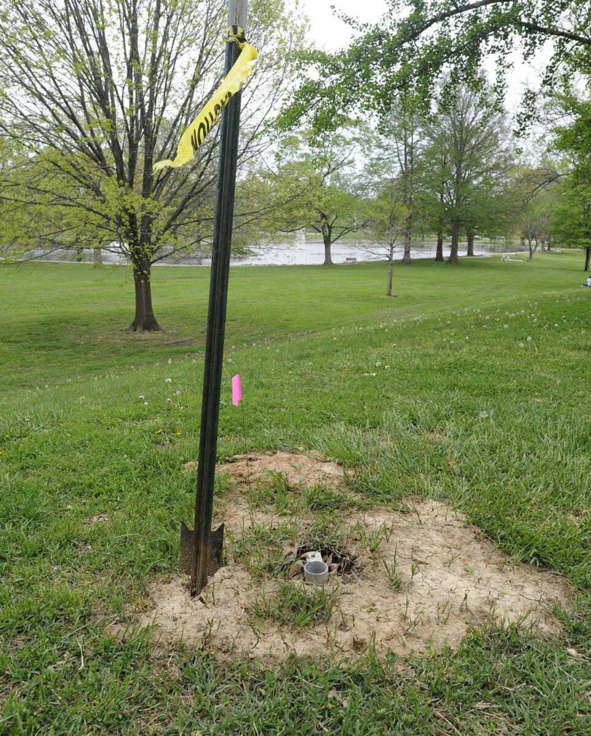 A basket will be located here on the new disc golf course at Capaha Park. (Fred Lynch)