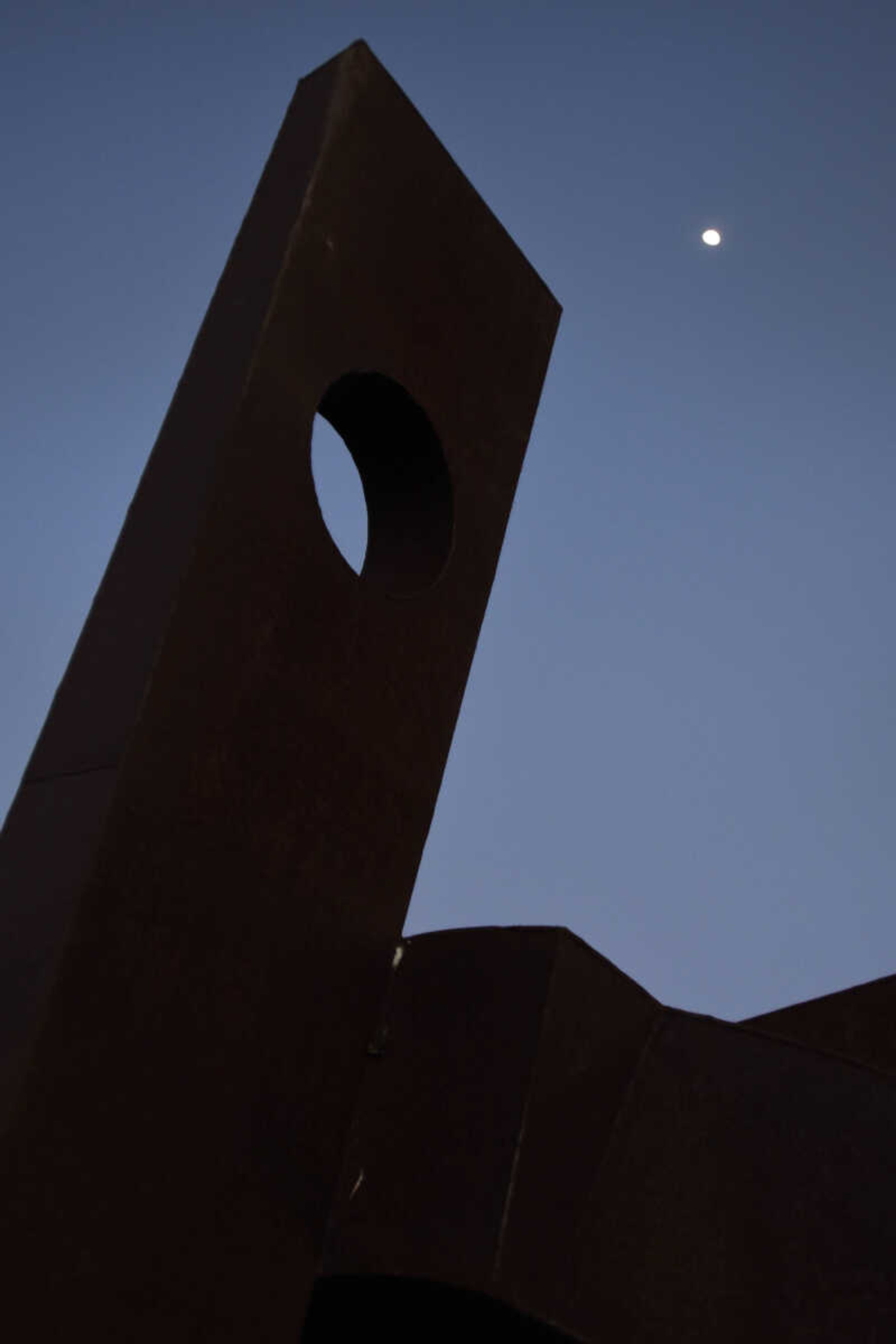 James Johnson's sculpture, "The Seeker" is seen on Thursday evening, April 6, 2017, in Cape Girardeau.