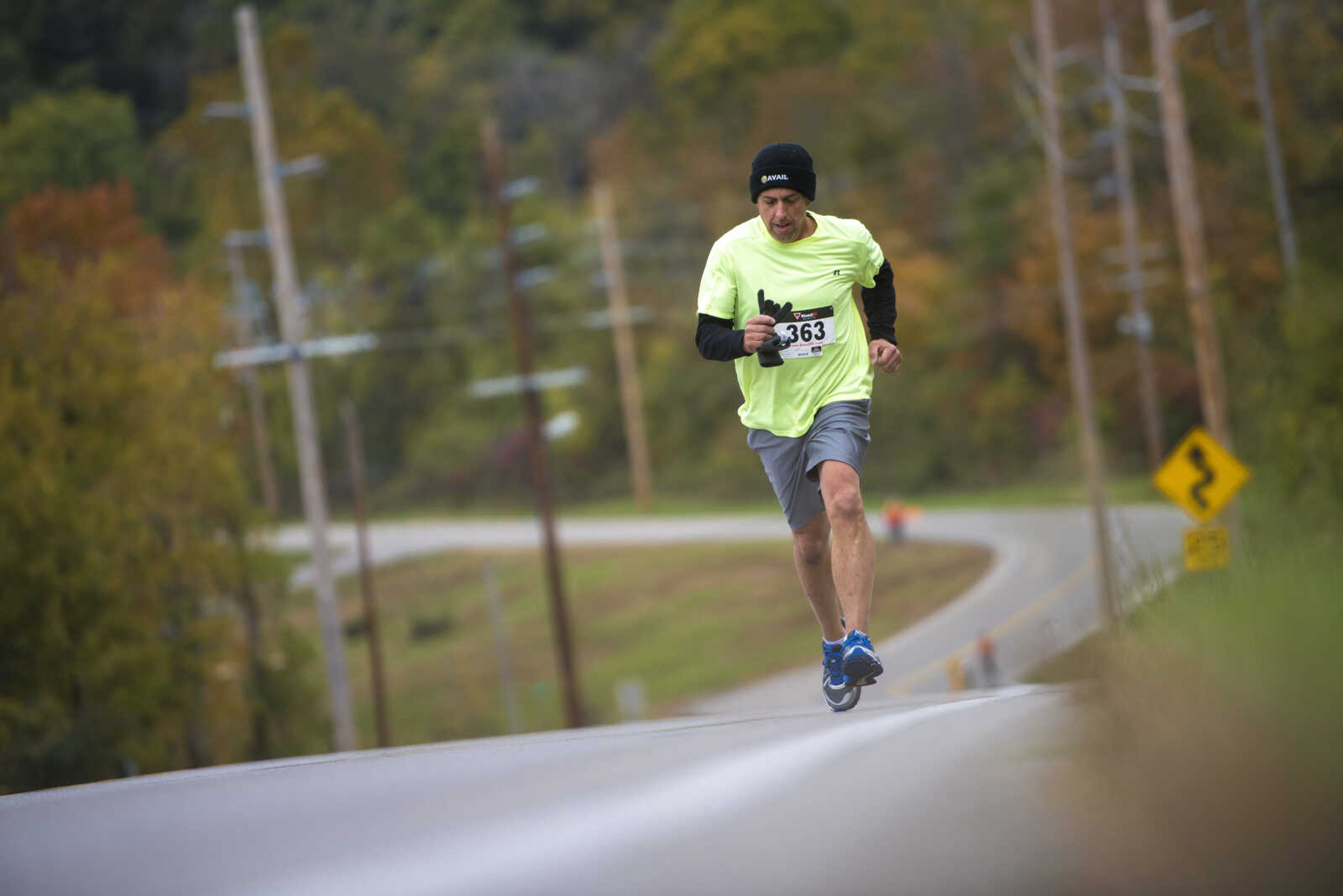 Jeff Cox runs during the first Ghost and Goblin Gallop 5k race to raise money for the Crossroads Backpack Fair on Saturday, Oct. 28, 2017 in Jackson.