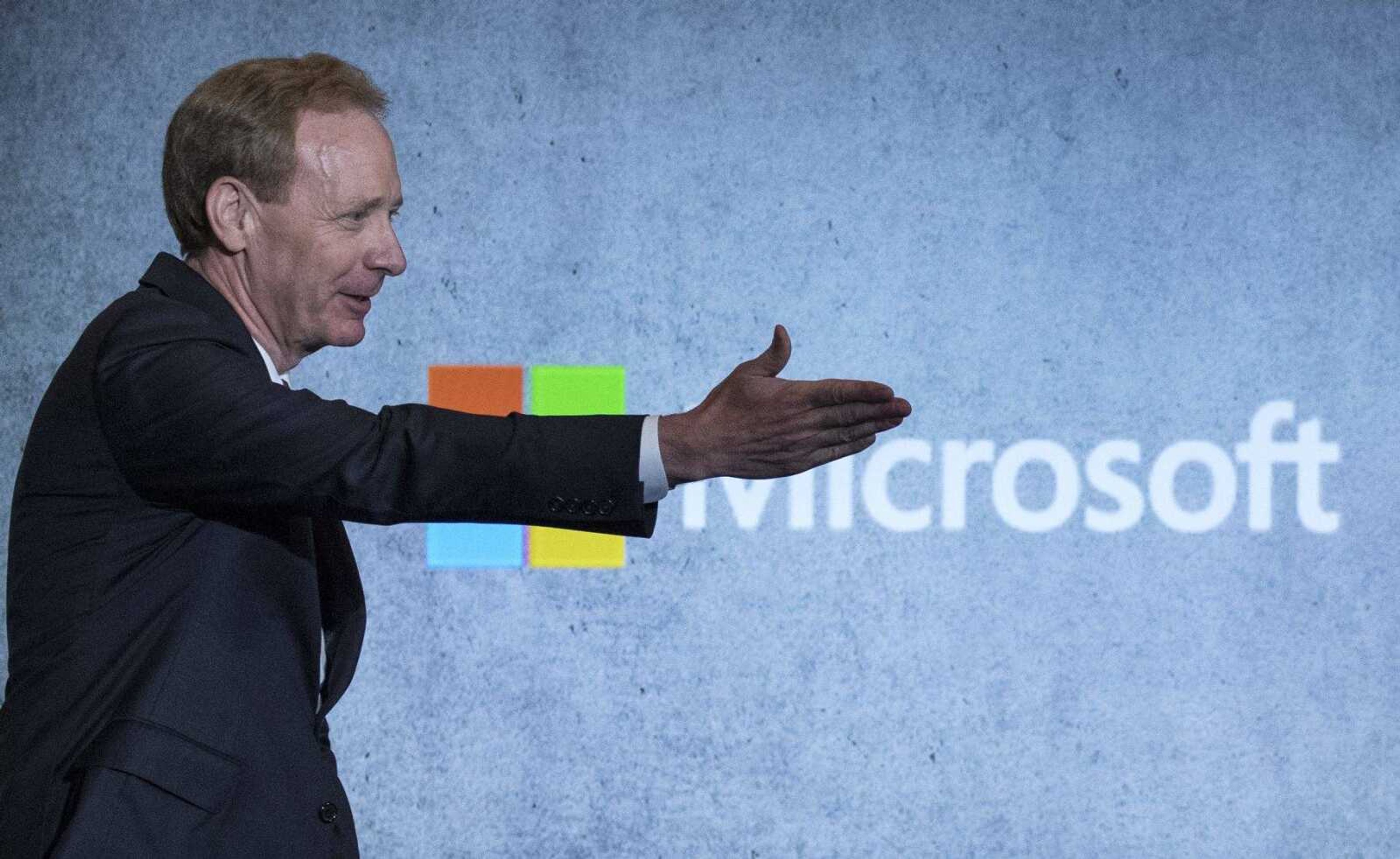 Microsoft president and chief legal officer Brad Smith speaks Tuesday in Washington about Microsoft's project to bring broadband internet access to rural parts of the U.S.