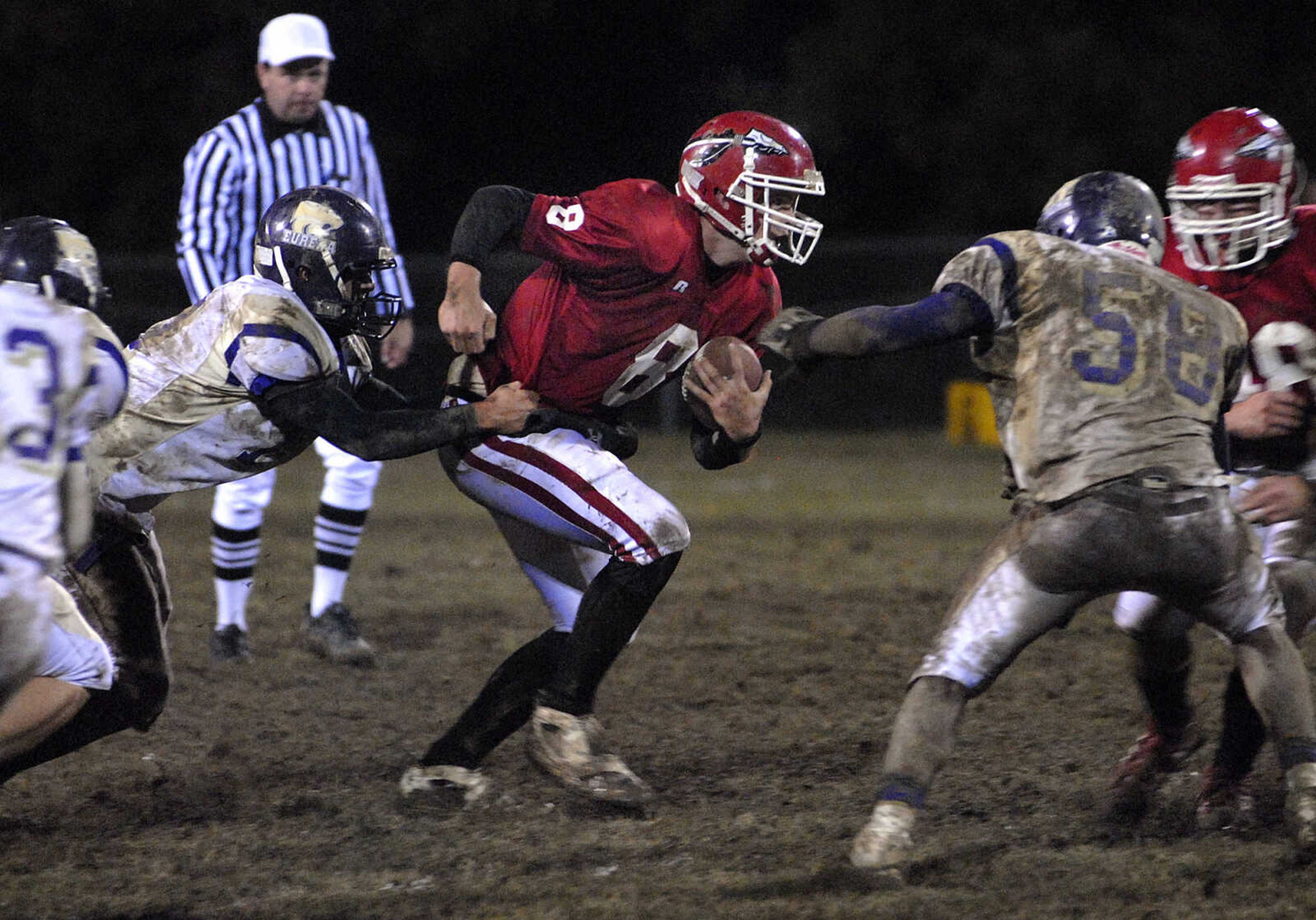 FRED LYNCH ~ flynch@semissourian.com
Jackson quarterback Bobby Clark runs on a keeper against Eureka during the third quarter Friday at Jackson.