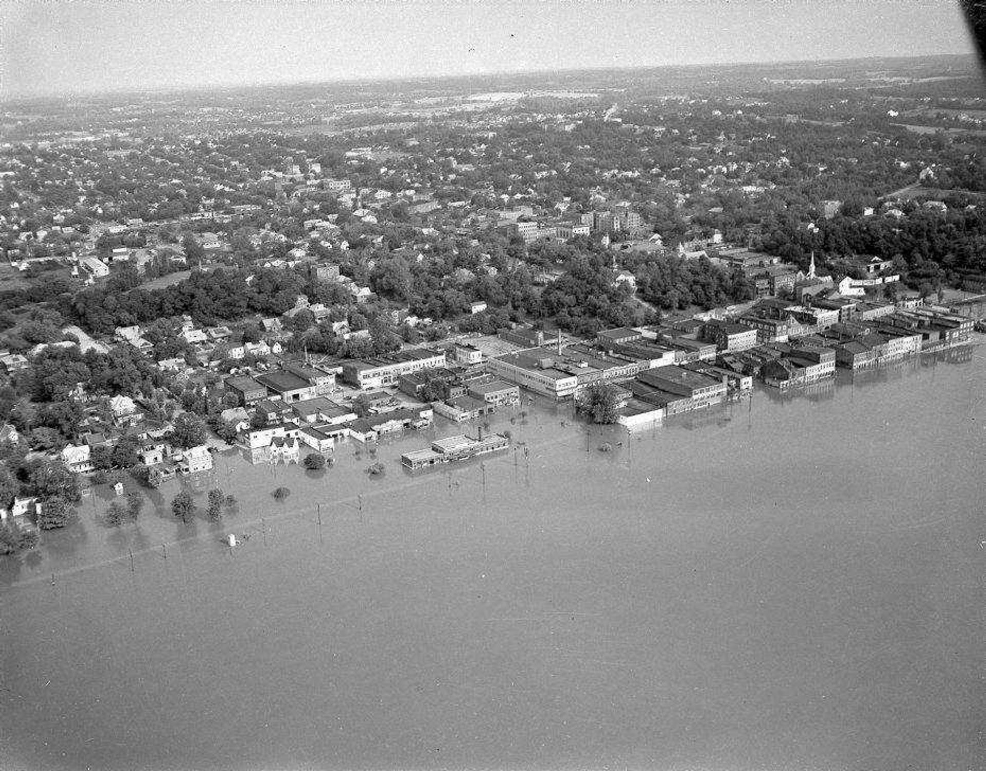 A flood in downtown Cape Girardeau is shown before the floodwall was built.