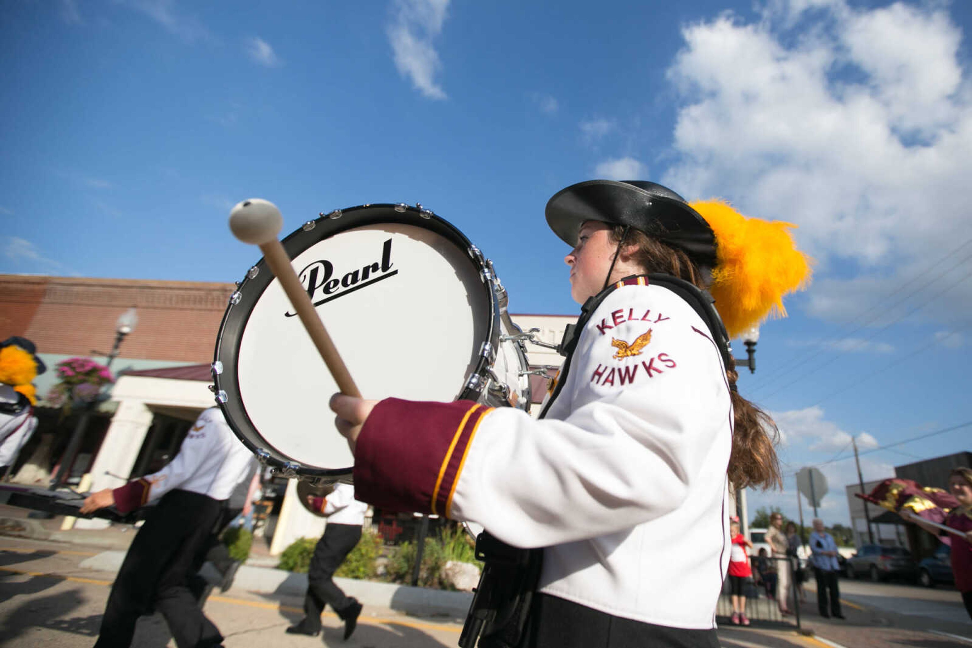 GLENN LANDBERG ~ glandberg@semissourian.com

Members of the Kelly High School marching band play a song while moving through Uptown Jackson during the Jackson Band Festival parade Tuesday, Oct. 6, 2015.