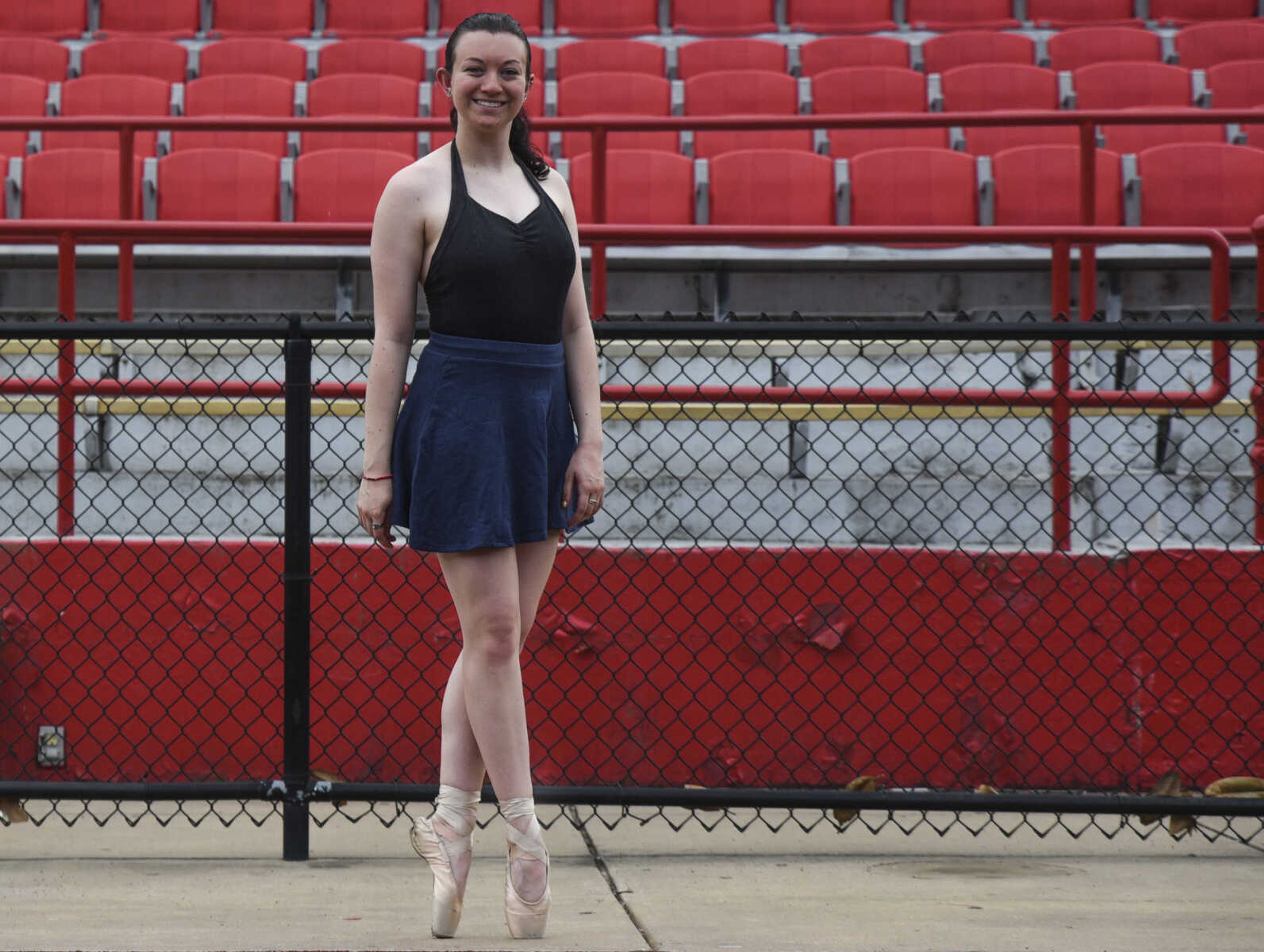 Rebecca Gangemella poses for a portrait at Southeast Missouri State University's Houck Stadium Thursday, May 31, 2018 in Cape Girardeau.