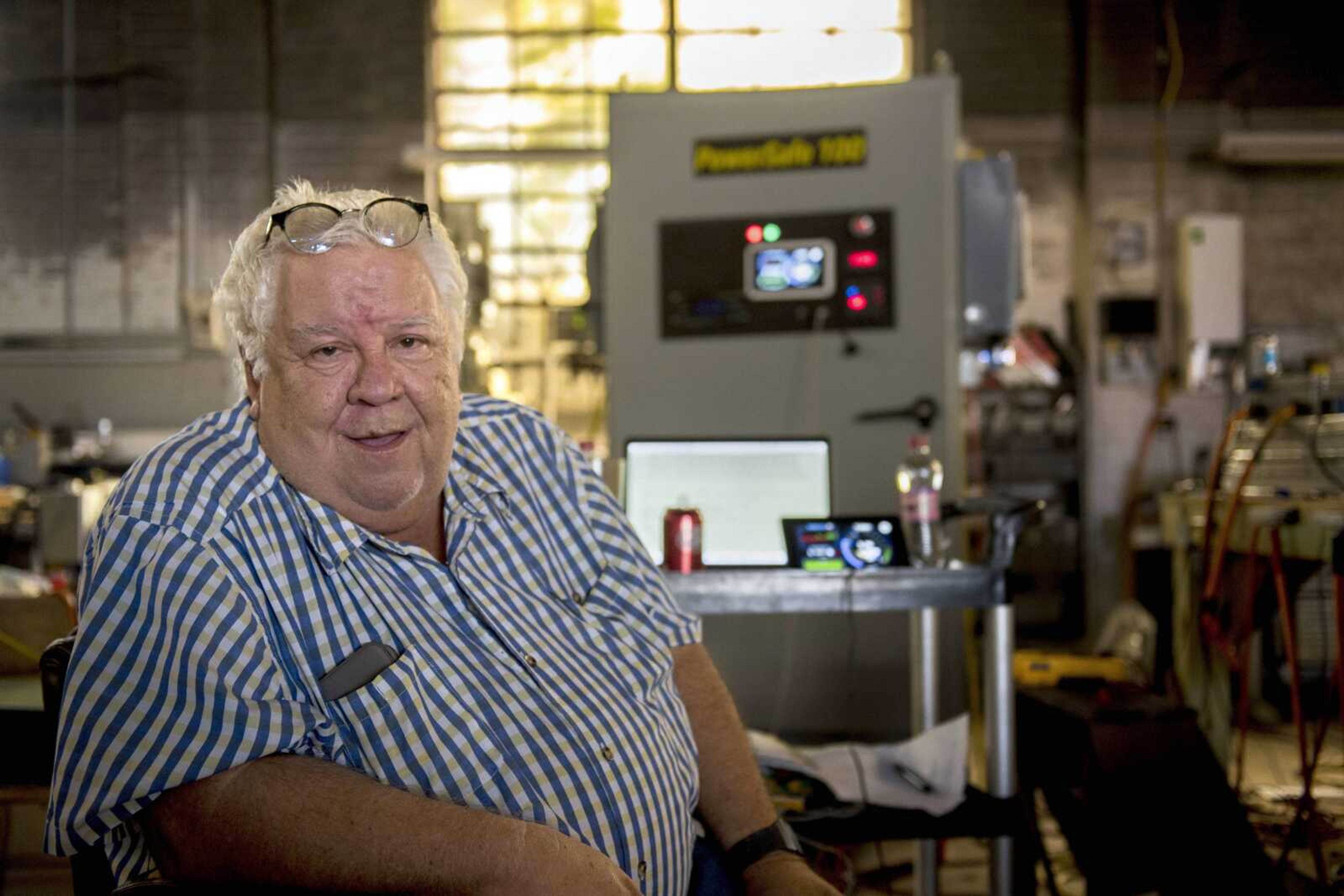 Entrepreneur and electrical engineer Jack Rickard poses for a portrait in his workshop Oct. 9, 2018, in Cape Girardeau.