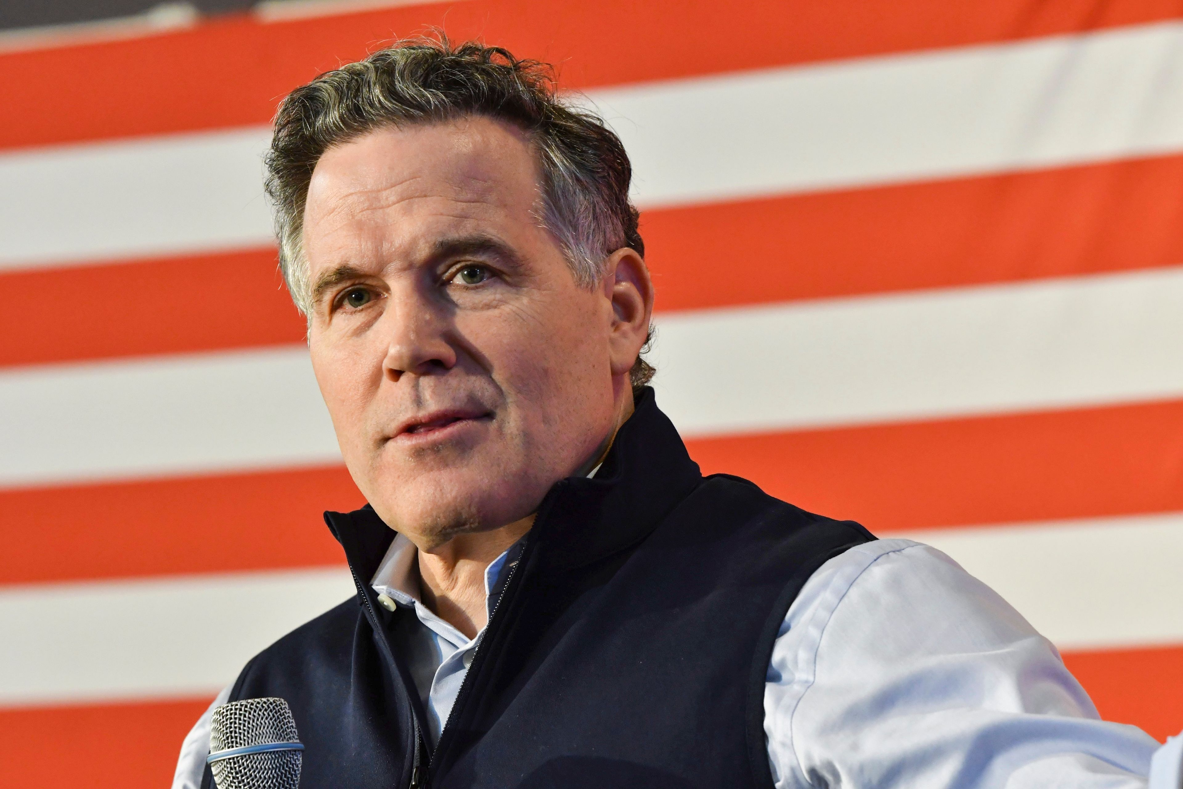 FILE - David McCormick, the Republican nominee for U.S. Senate in Pennsylvania, pauses during a speech at a campaign event at the Beerded Goat Brewing Co. in Harrisburg, Pa., April 25, 2024. (AP Photo/Marc Levy, File)