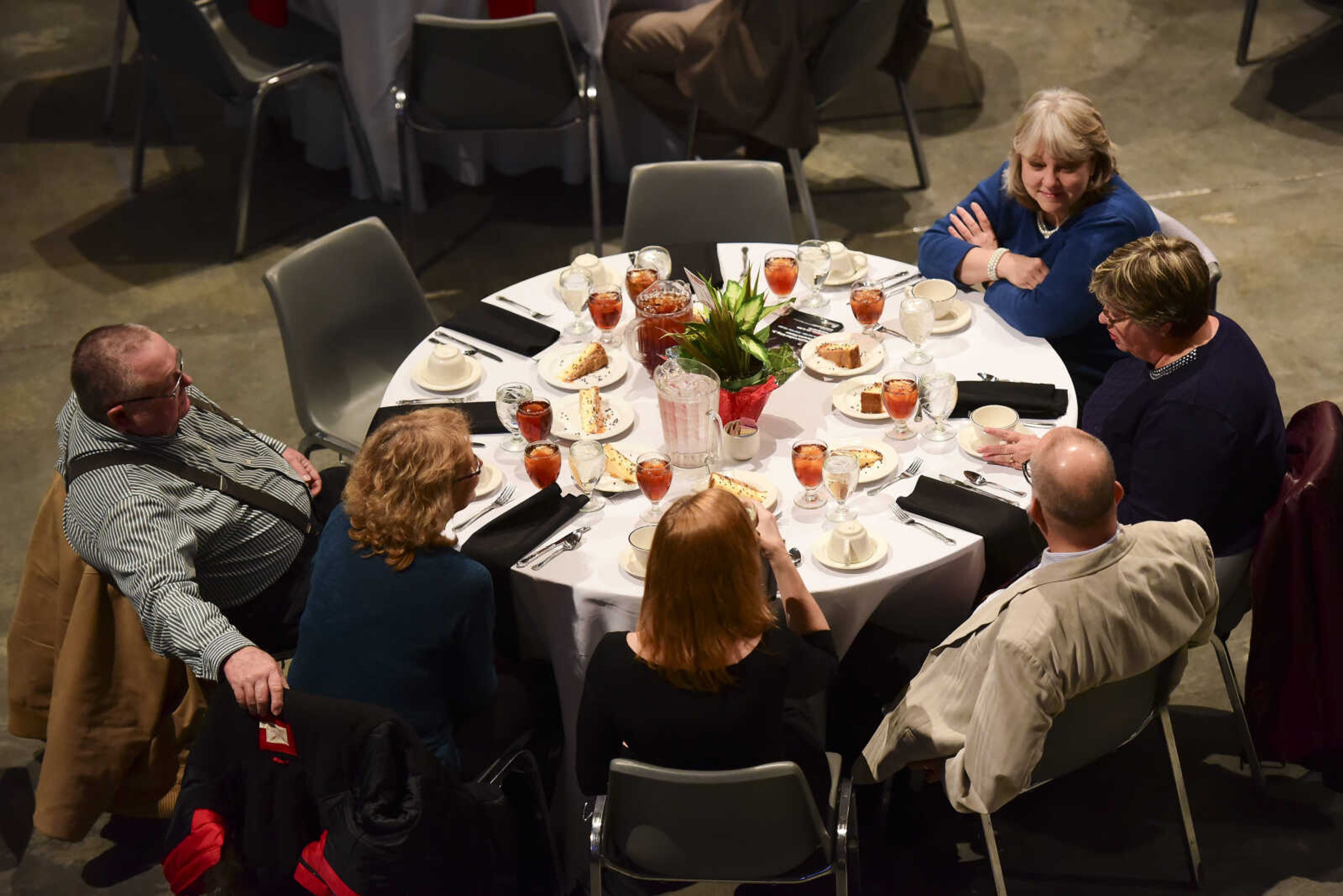 Audience members listen during the Dr. Martin Luther King, Jr. Celebration Dinner Wednesday, Jan. 18, 2017 at the Show Me Center in Cape Girardeau.