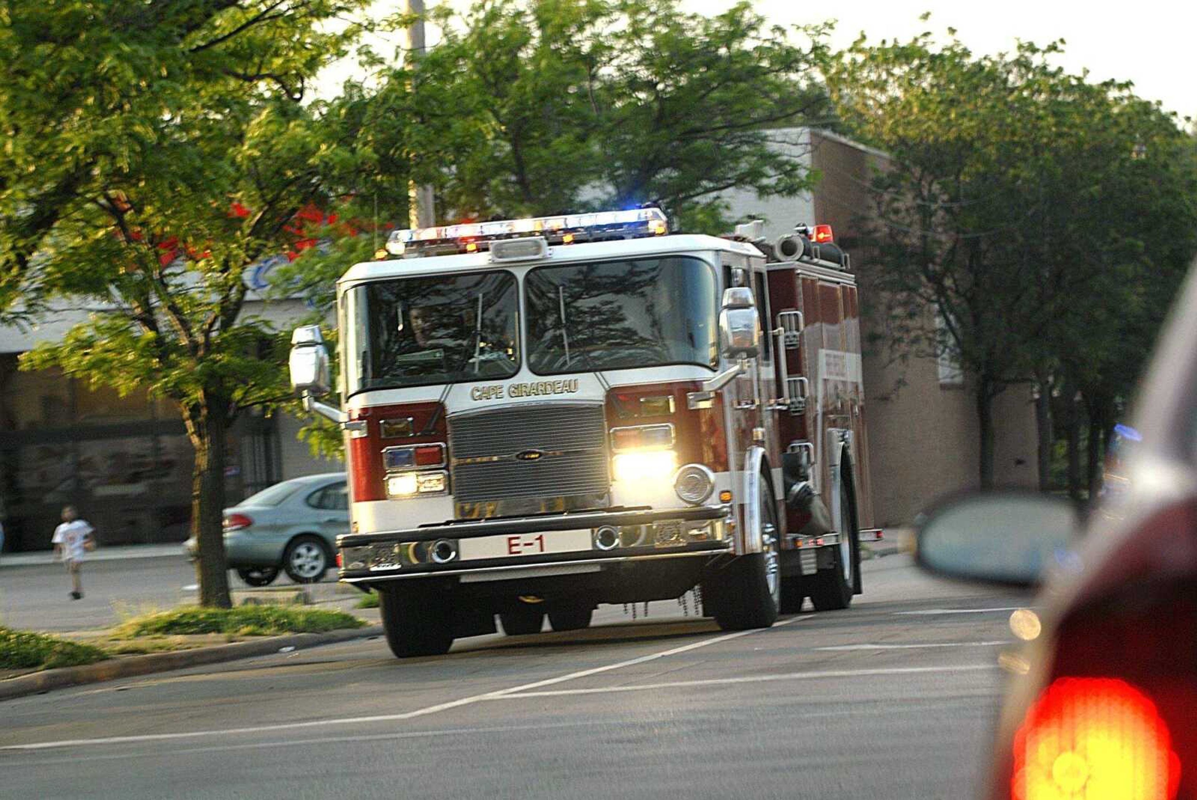 AARON EISENHAUER ~ aeisenhauer@semissourian.com
A Cape Girardeau fire truck hurries down Sprigg Street to a call on June 3, 2008.