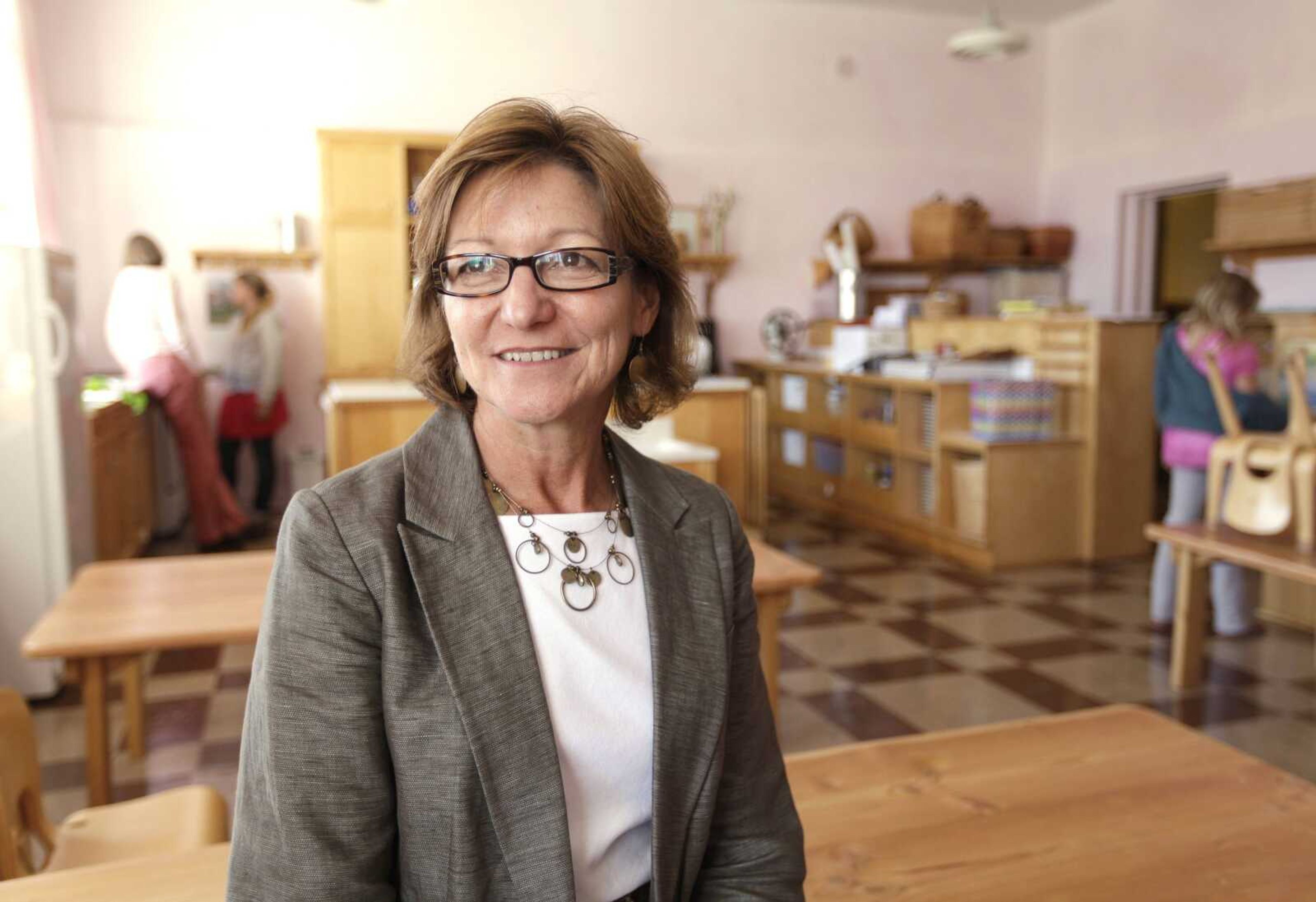 School director Debra Lambrecht poses in a classroom Aug. 20 at the private Greenwood School in Mill Valley, Calif. (Eric Risberg ~ Associated Press)