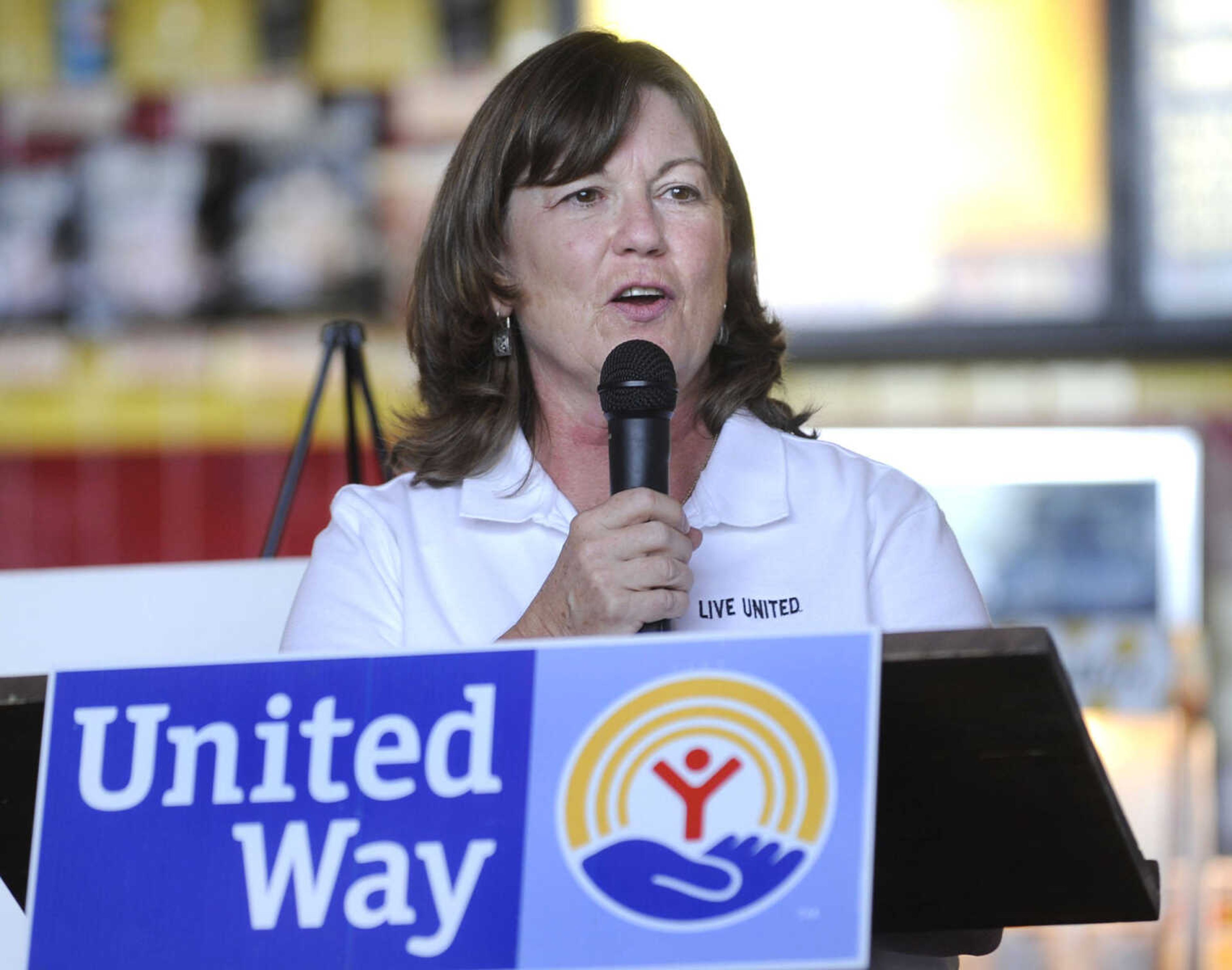 United Way executive director Nancy Jernigan speaks at the campaign kickoff.