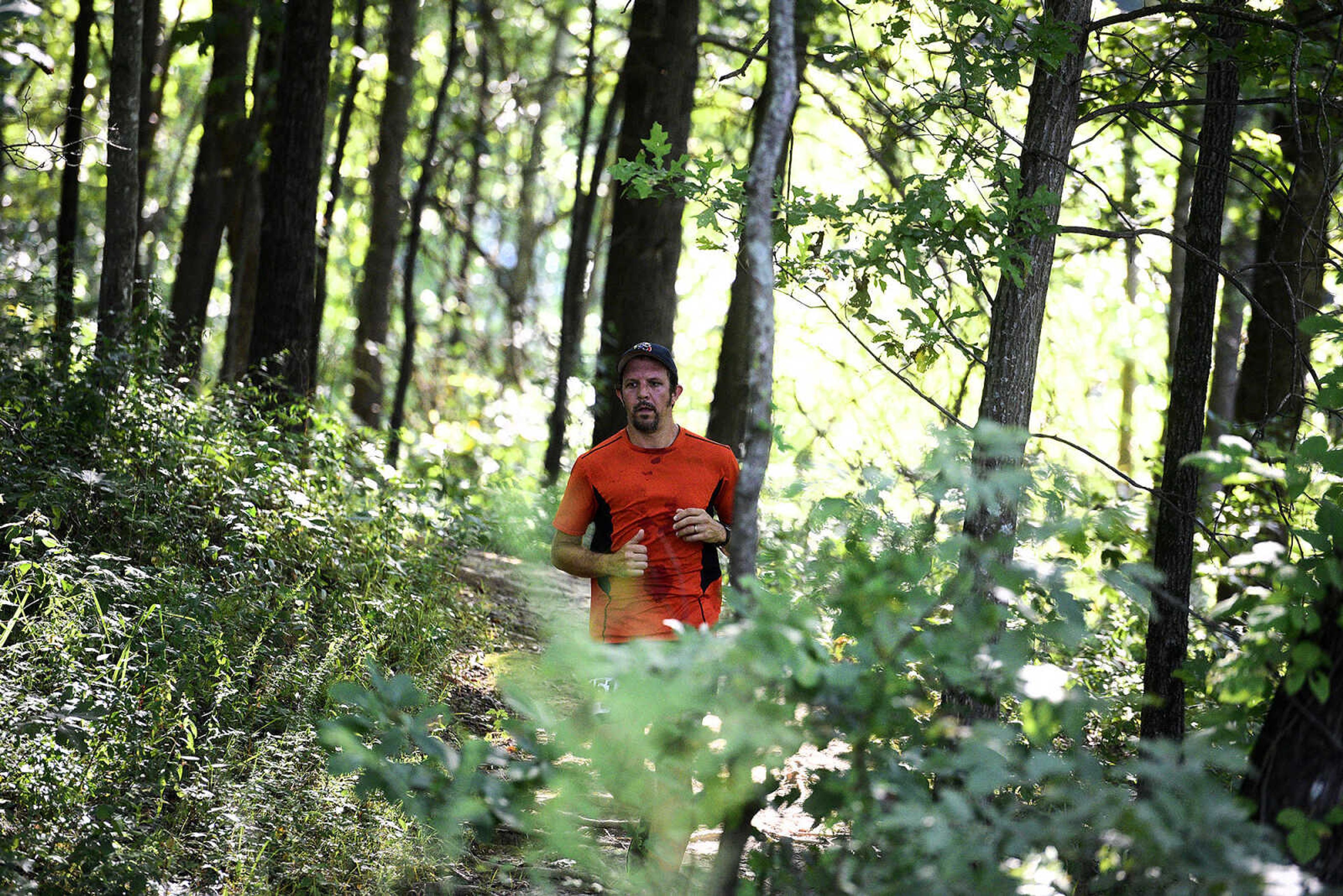 Participants run after kayaking on Lake Boutin during the first ever St. Jude Heroes Yak 'n Run on Saturday, Aug. 26, 2017, at Trail of Tears State Park. All proceeds from the event support St. Jude Children's Research Hospital