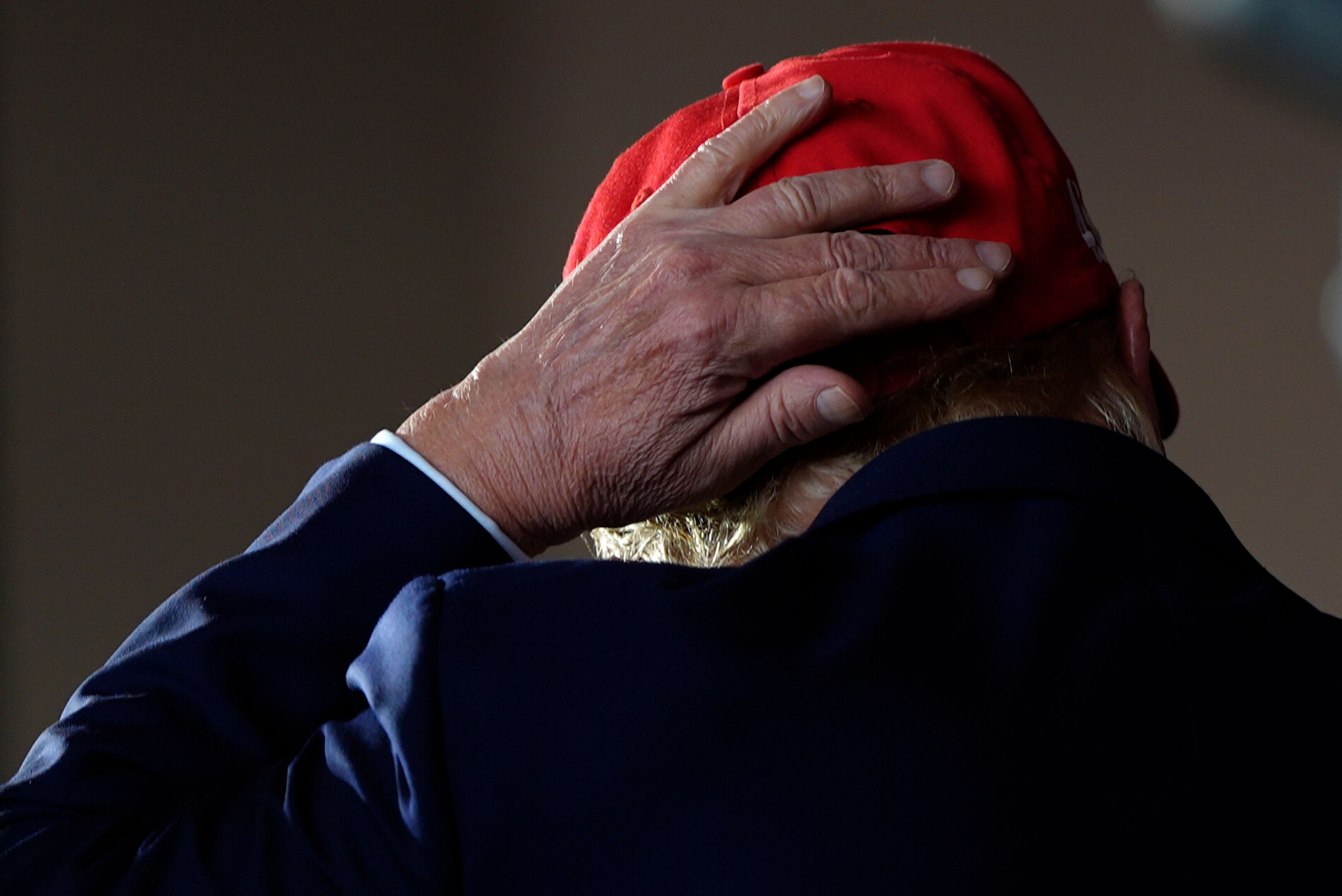 Republican presidential nominee former President Donald Trump speaks during a campaign rally at Dodge County Airport, Sunday, Oct. 6, 2024, in Juneau, Wis. (AP Photo/Julia Demaree Nikhinson)