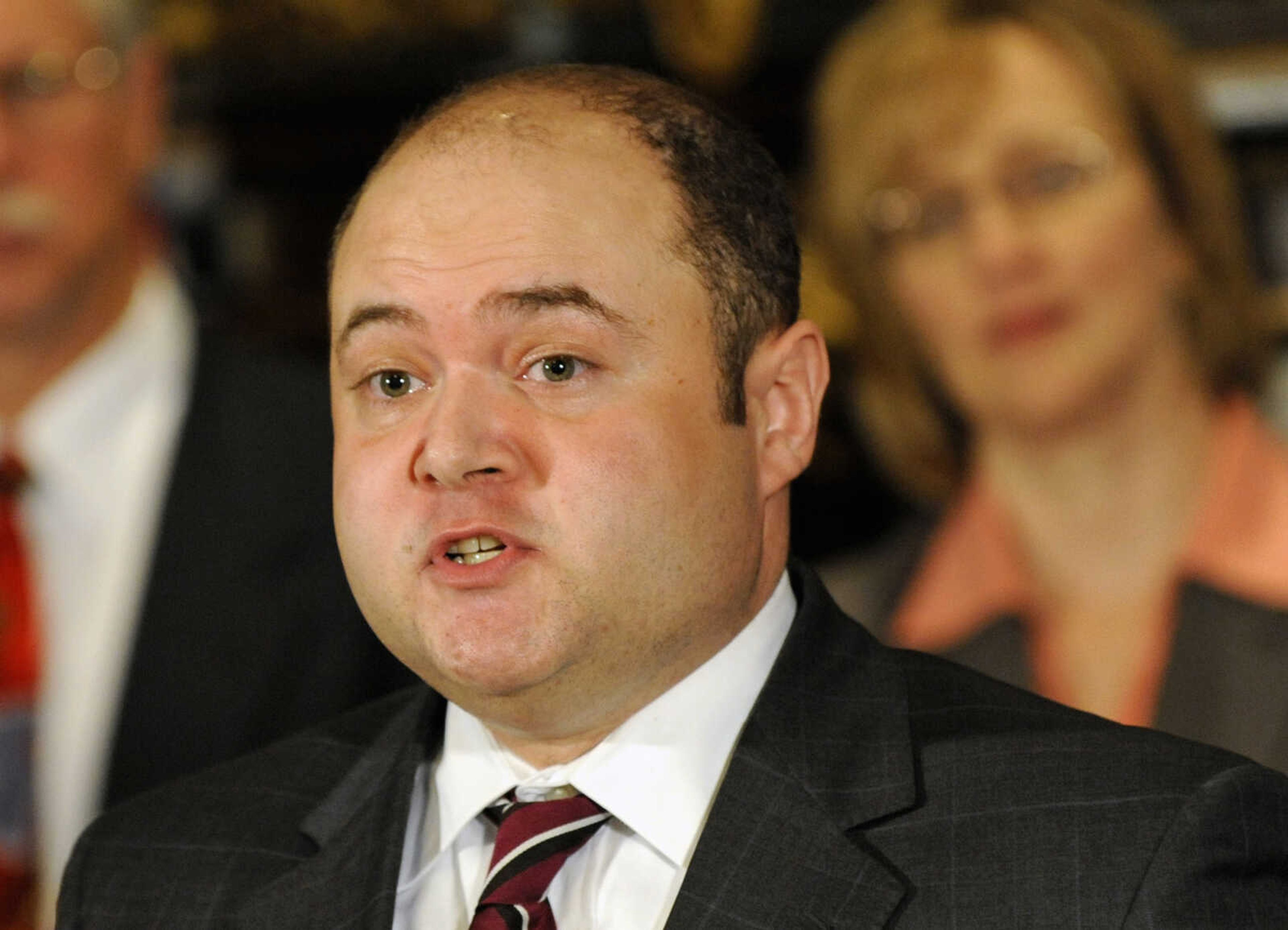 Then-Minnesota Supreme Court Associate Justice David Stras speaks May 13, 2010, in St. Paul, Minnesota.