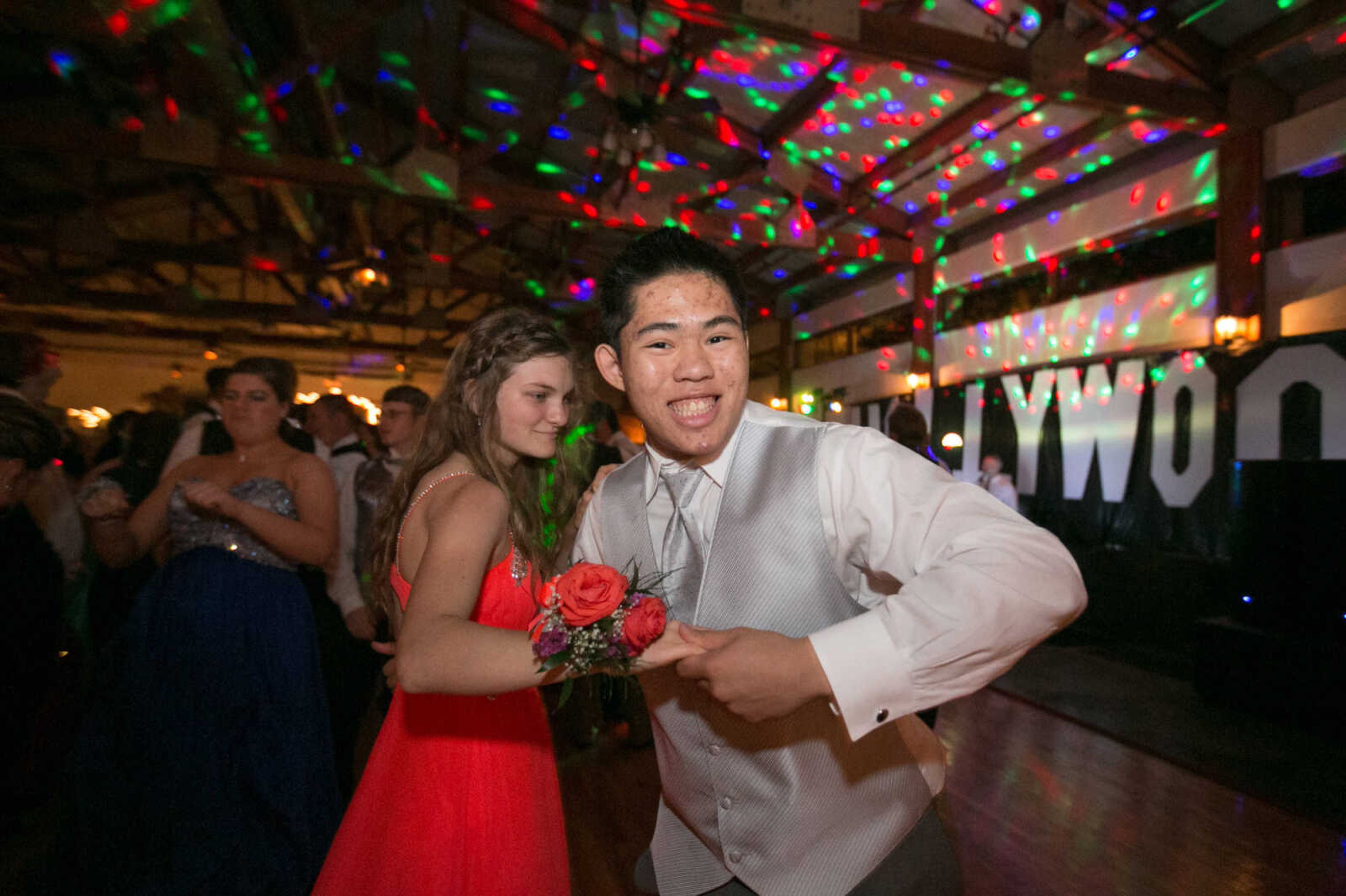 GLENN LANDBERG ~ glandberg@semissourian.com

Students take to the dance floor during the Notre Dame Regional High School prom, "Red Carpet Gala," Friday, April 29, 2016 at Bavarian Halle in Jackson.