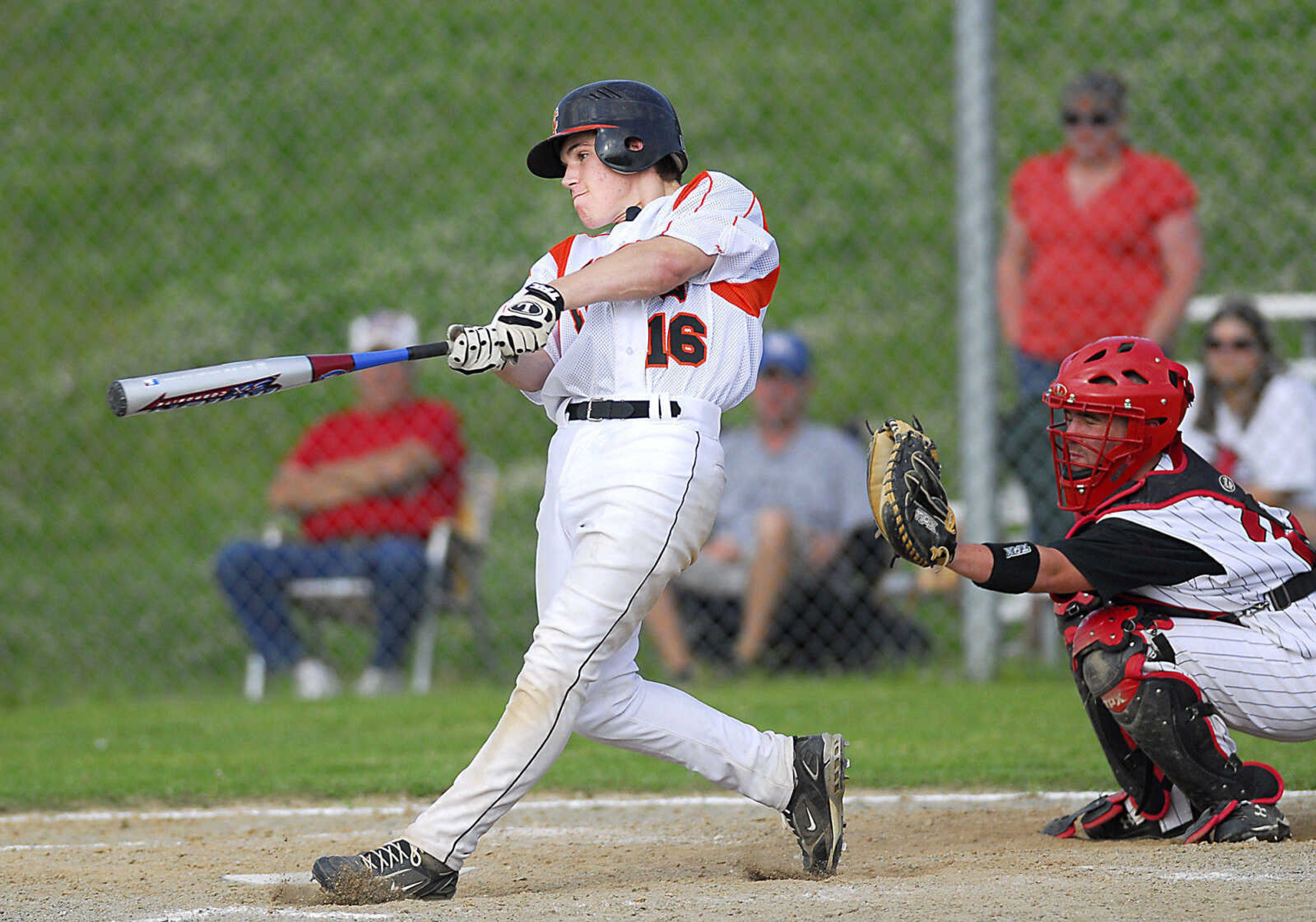 Central's Erik Allen swings Monday, May 11, 2009, at Central High in Cape Girardeau.