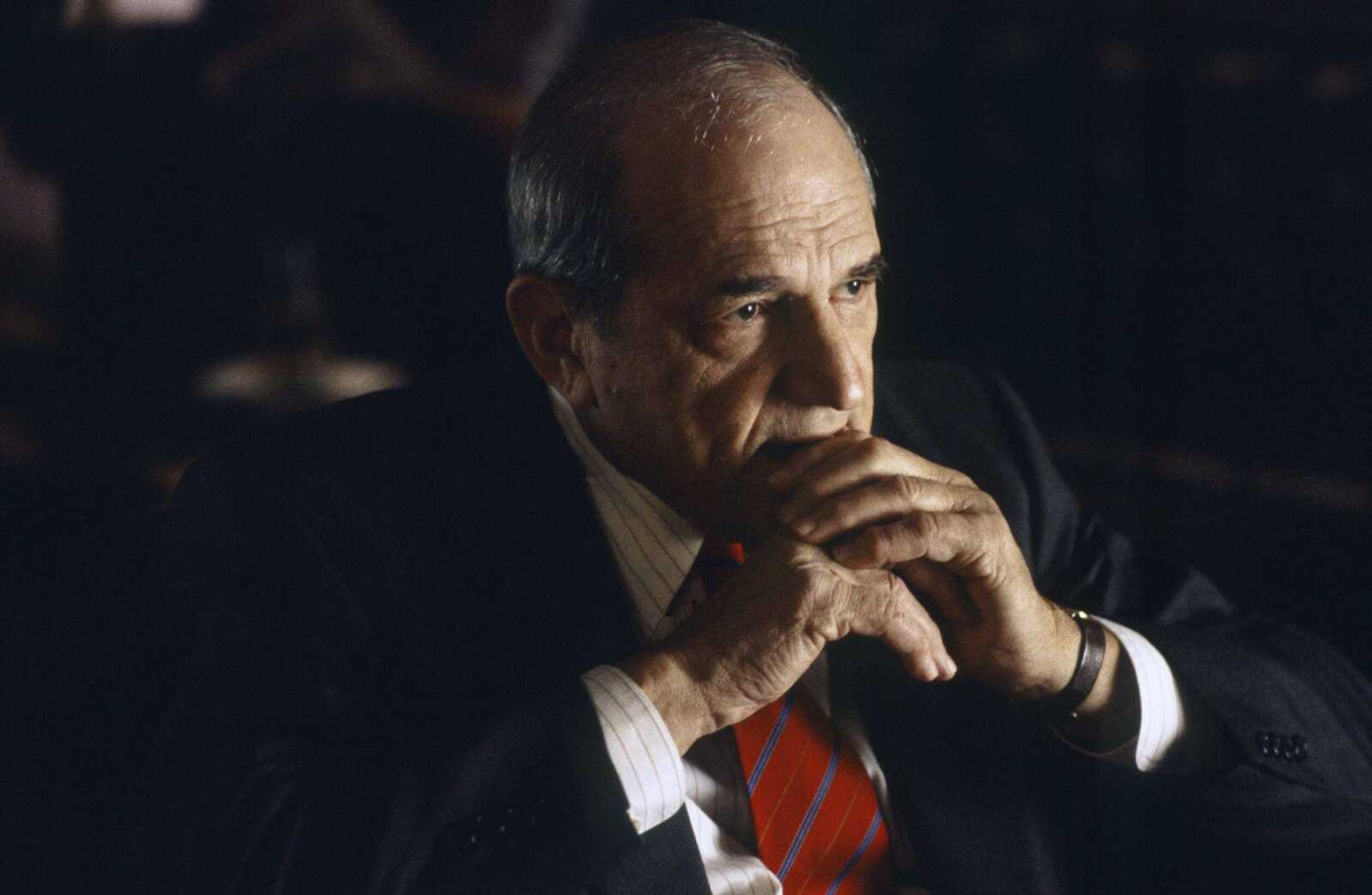 Steven Hill portrays as D.A. Adam Schiff in a 1998 scene from "Law & Order." Hill died Tuesday at Mount Sinai hospital in New York. He was 94.