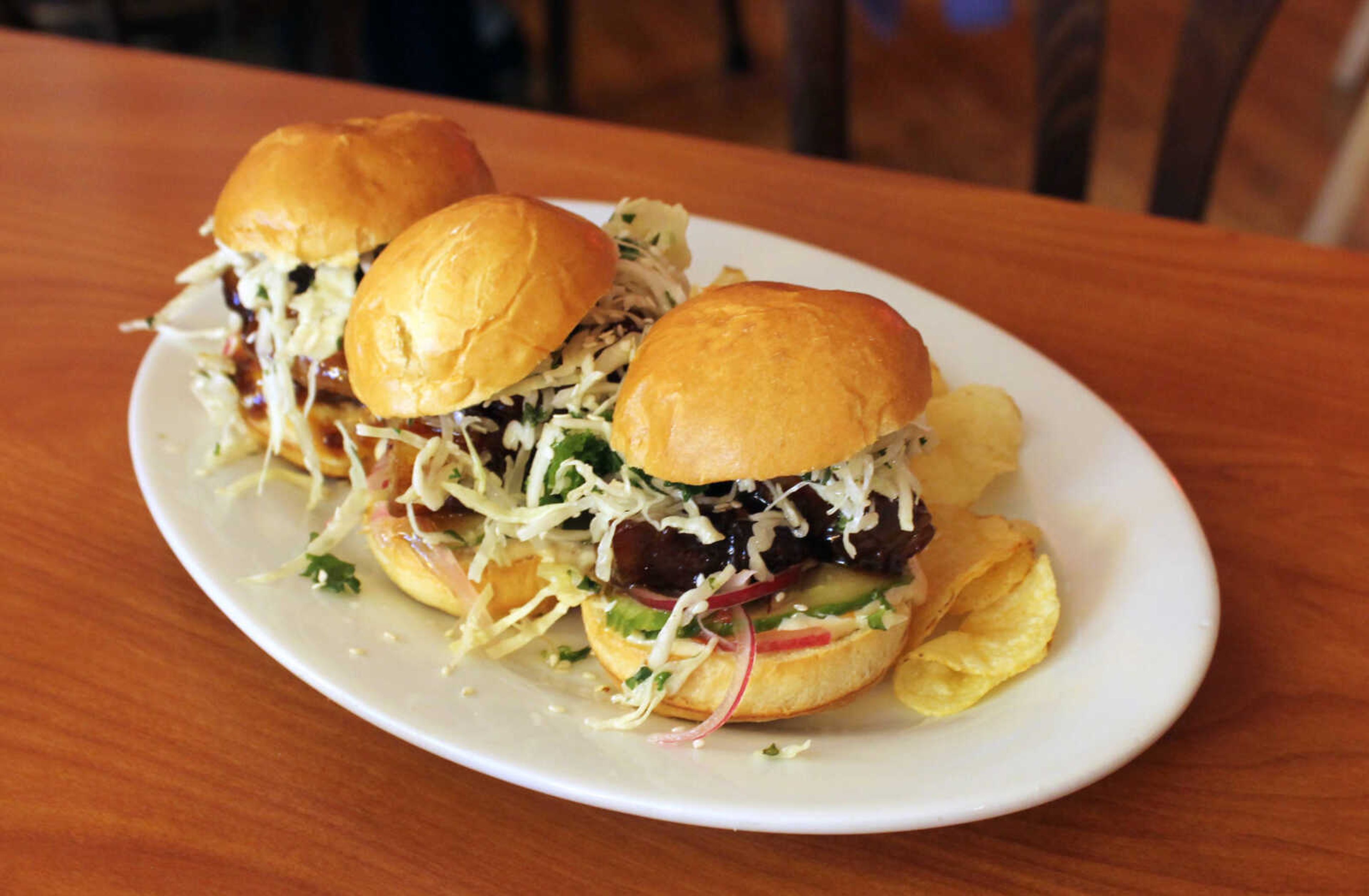 Emily Priddy ~ epriddy@semissourian.com
Pork-shoulder sliders are among the lunch specials Friday, March 10, 2017, at Yellow Moon Cafe in Cobden, Illinois.