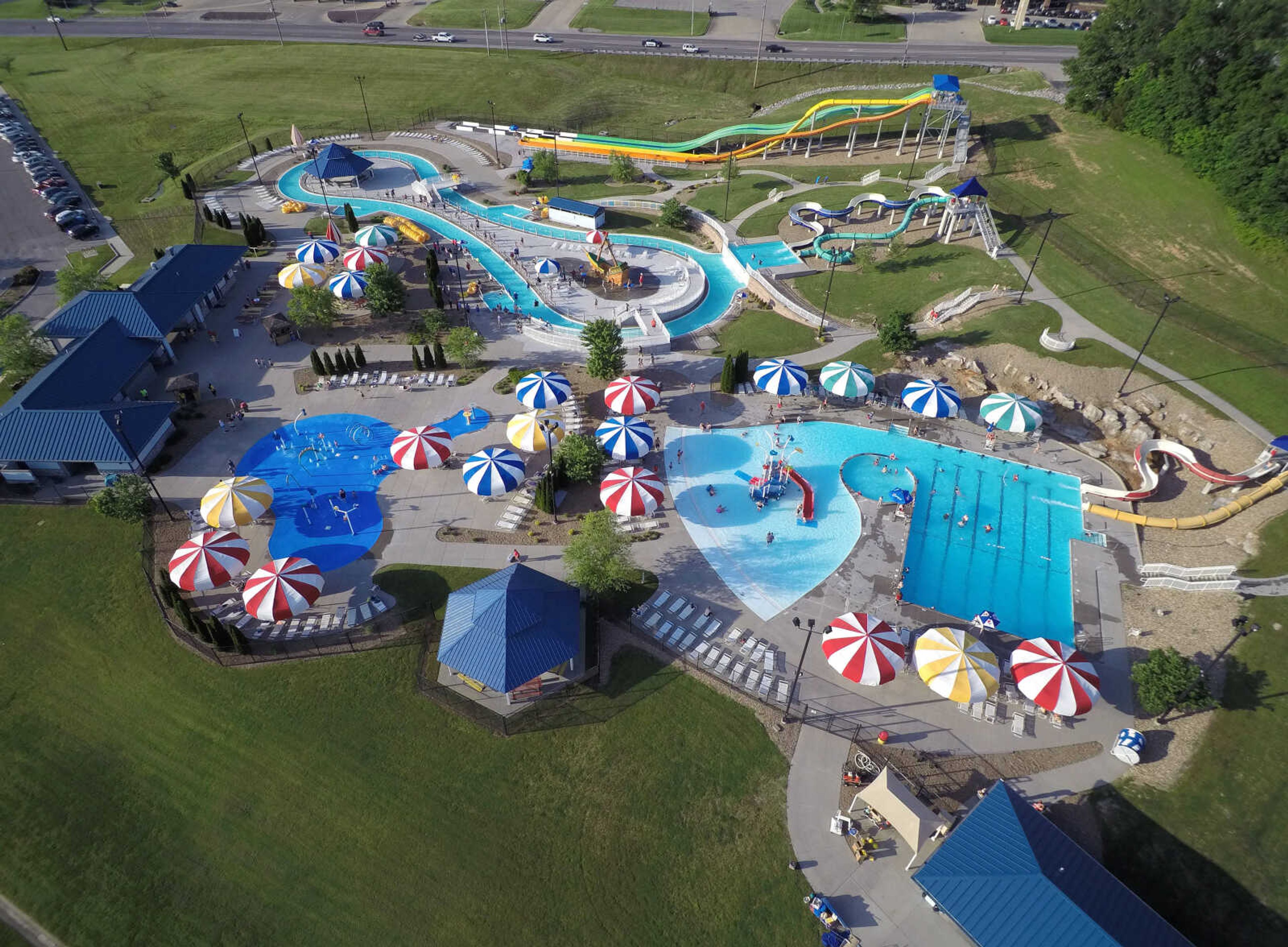 FRED LYNCH ~ flynch@semissourian.com
Cape Splash offers a fun place to relax in this drone view May 24, 2018 in Cape Girardeau.