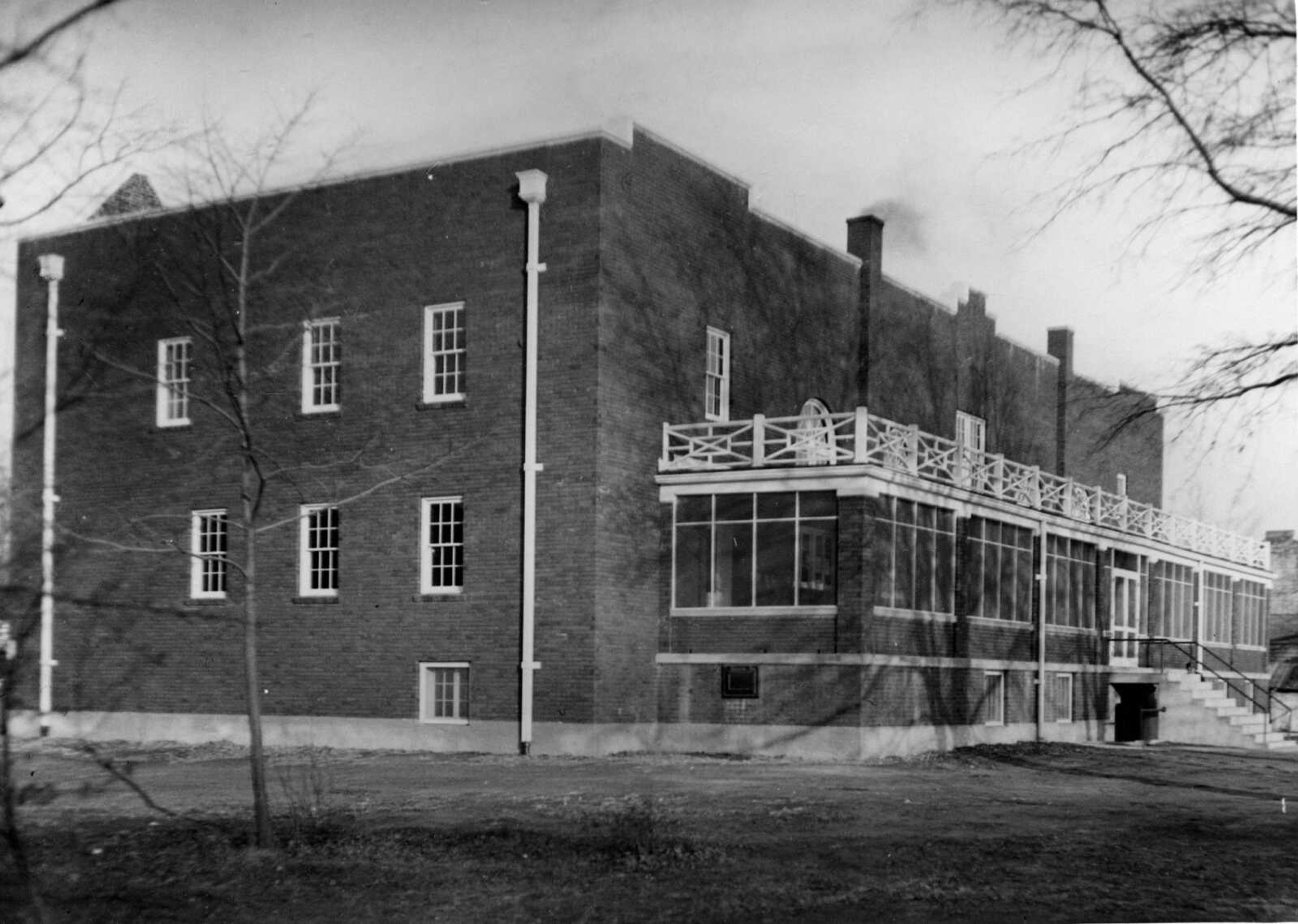 The Knights of Columbus Hall was dedicated in 1936. This is the east side of the structure, facing the Mississippi River. (Missourian archives photo by G.D. "Frony" Fronabarger)