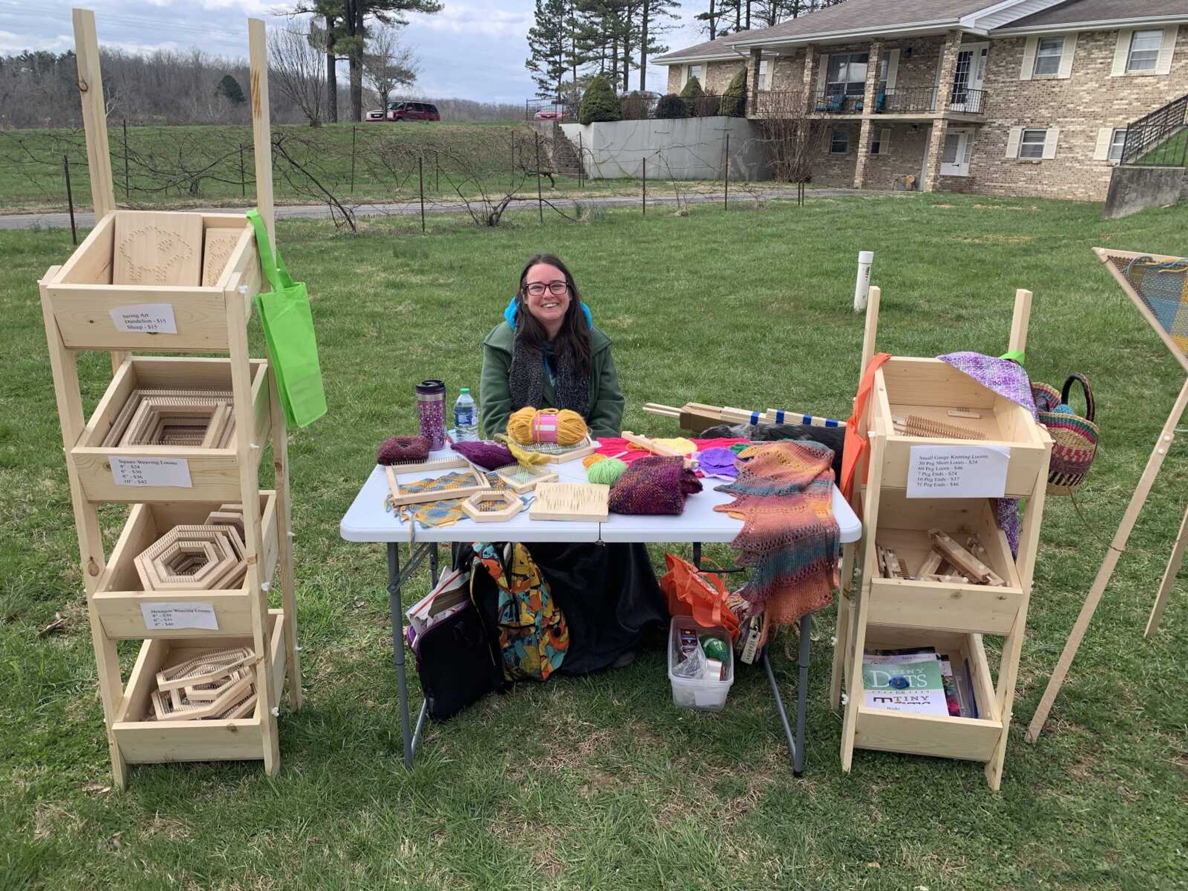 KISS Looms, for Keep it Simple Silly, was one of the many vendors at the fiber event. The organization is based out of Murphysboro, Il and creates and looms and teaches members of their club how to create different styles of looms.