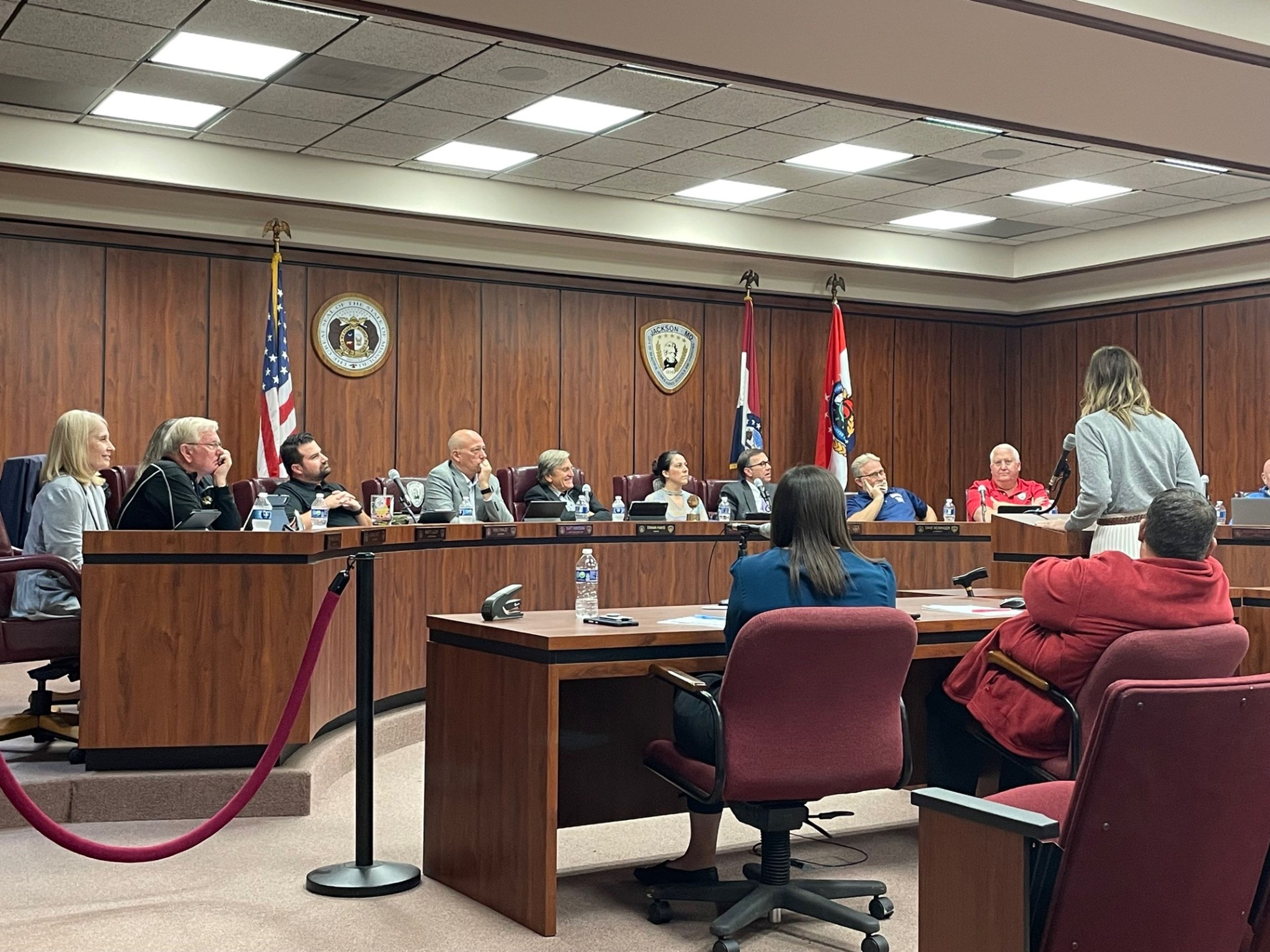 Janna Clifton, retail and membership director for the Jackson Area Chamber of Commerce speaks during the Jackson mayor and Board of Aldermen meeting Monday, Nov. 4. She discussed the importance of community events for bringing new business to Jackson.