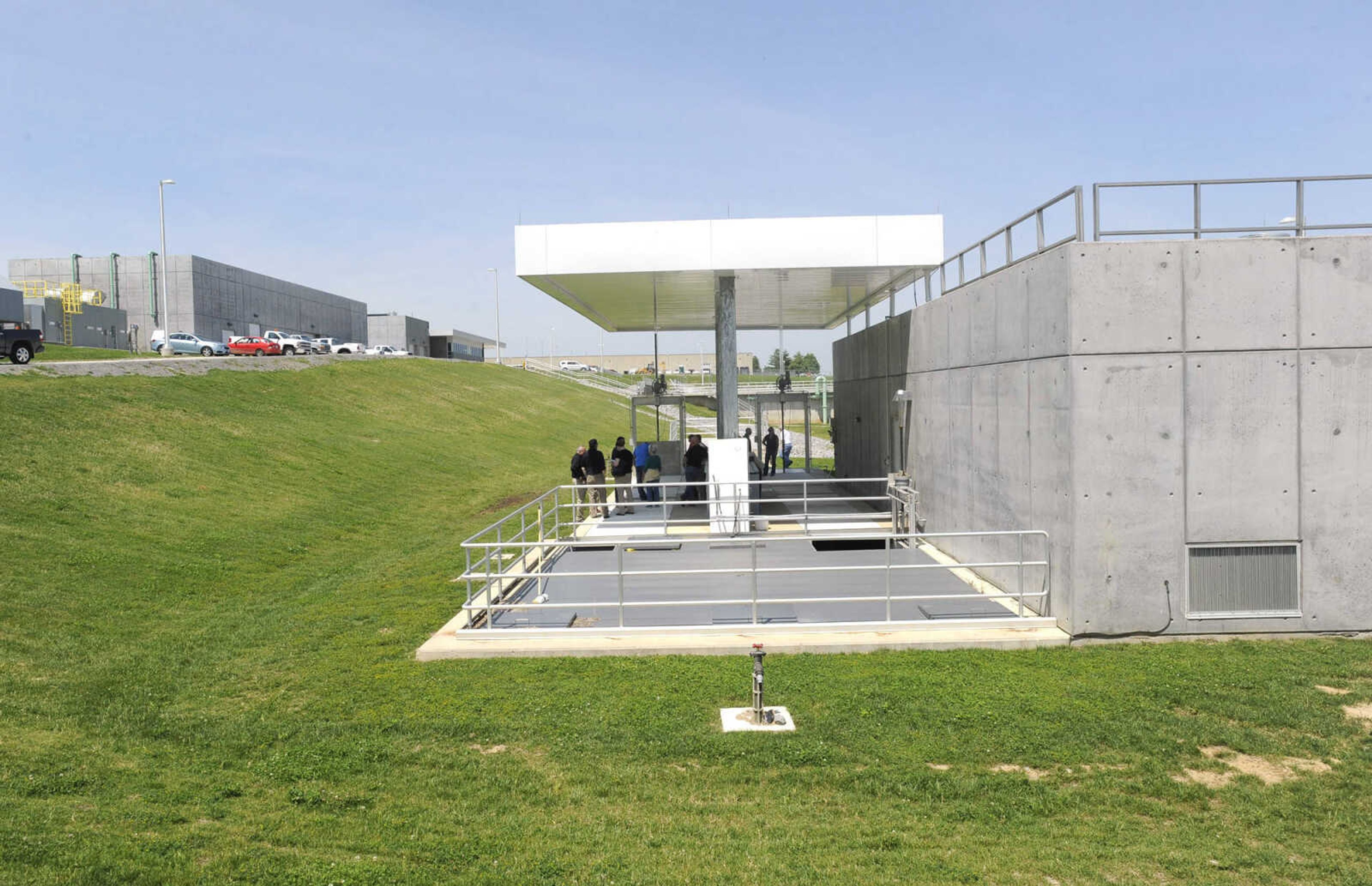 The final stage of the wastewater treatment facility where effluent is discharged to the river is seen Monday, May 23, 2016 in Cape Girardeau.