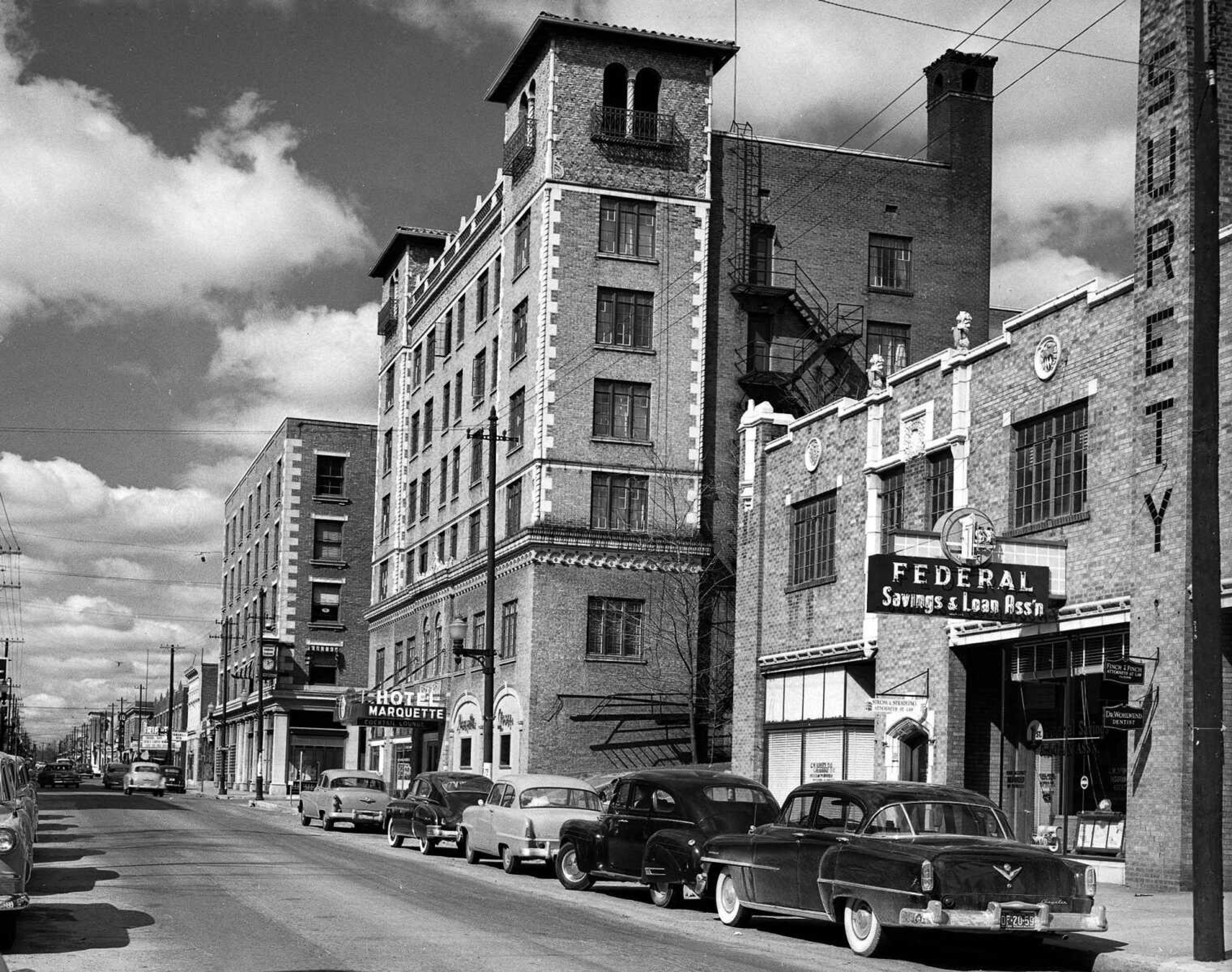 G.D. Fronbarger took this photograph from the middle of the 300 block of Broadway, facing west.