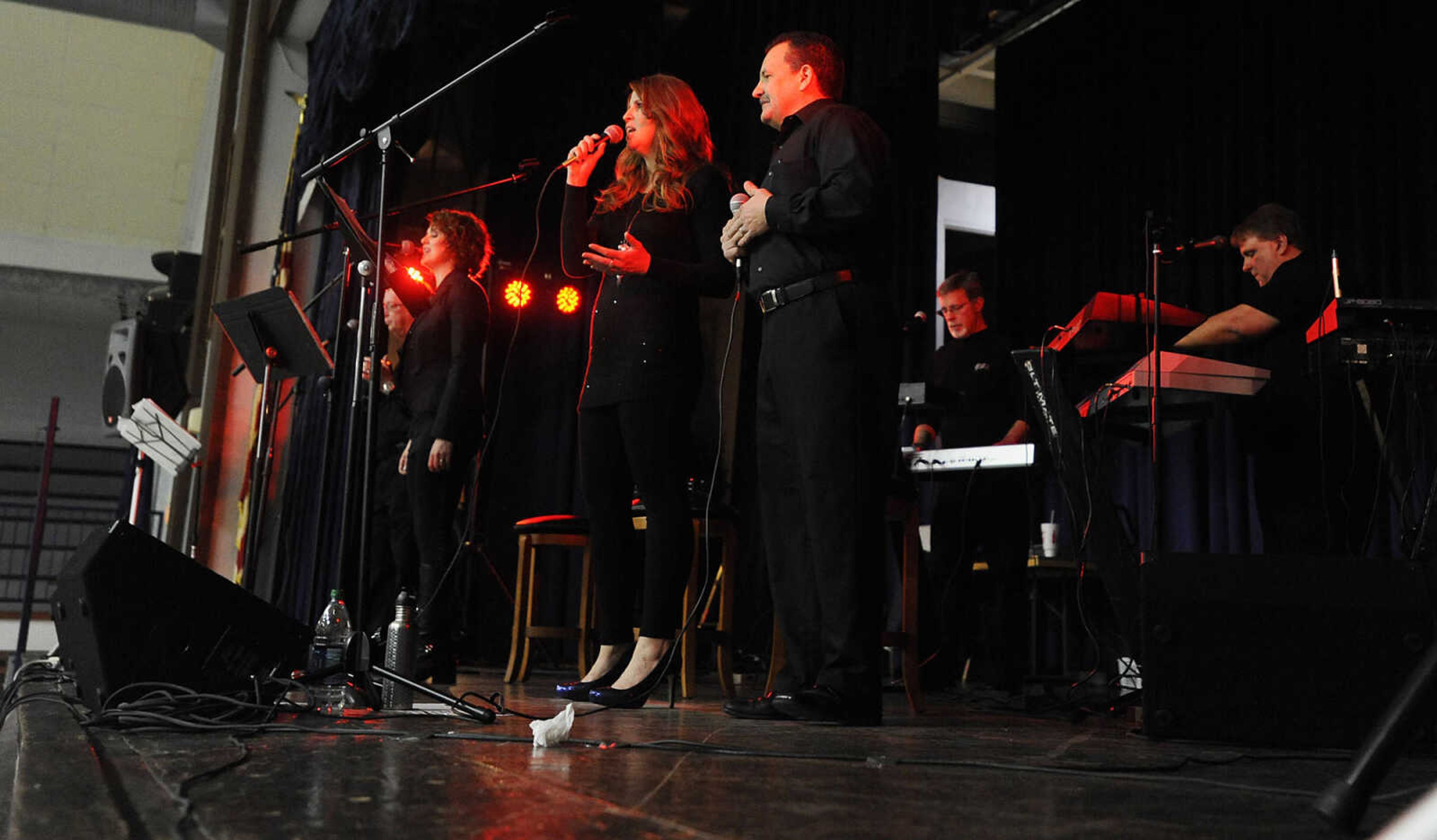 Back In Black performs at the Noon Optimist Chili Day Wednesday, March 6, at the A.C. Brase Arena Building in Cape Giardeau. This is the only time the group performs each year. The service club used 540 lbs., of meat to make 440 gallons of chili that was served alongside 2,000 hot dogs at the annual fundraiser. Proceeds from the event go to fund the group's service projects.