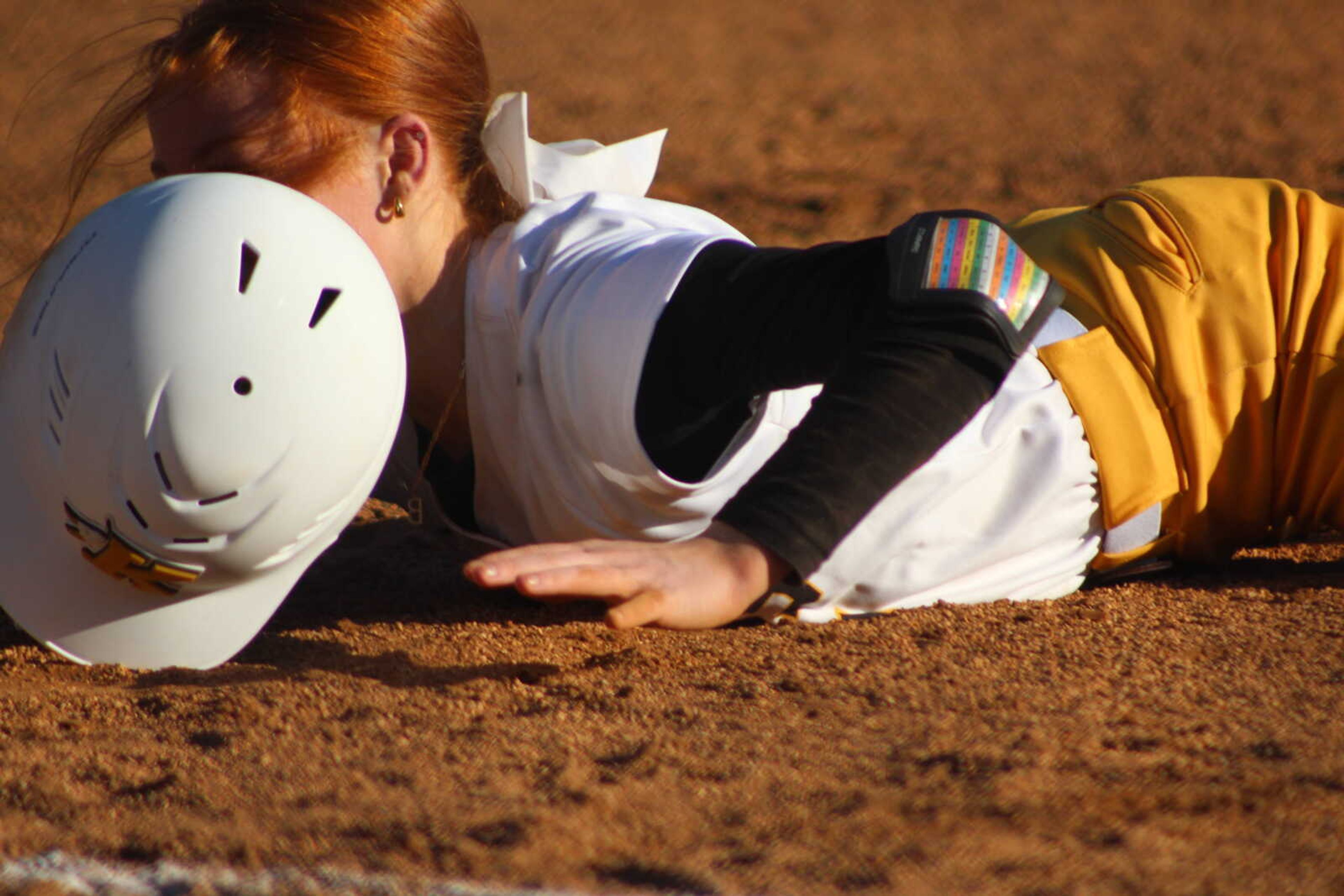 Kennett's Baylee Wilcut slides in to third headfirst at a recent game at home.