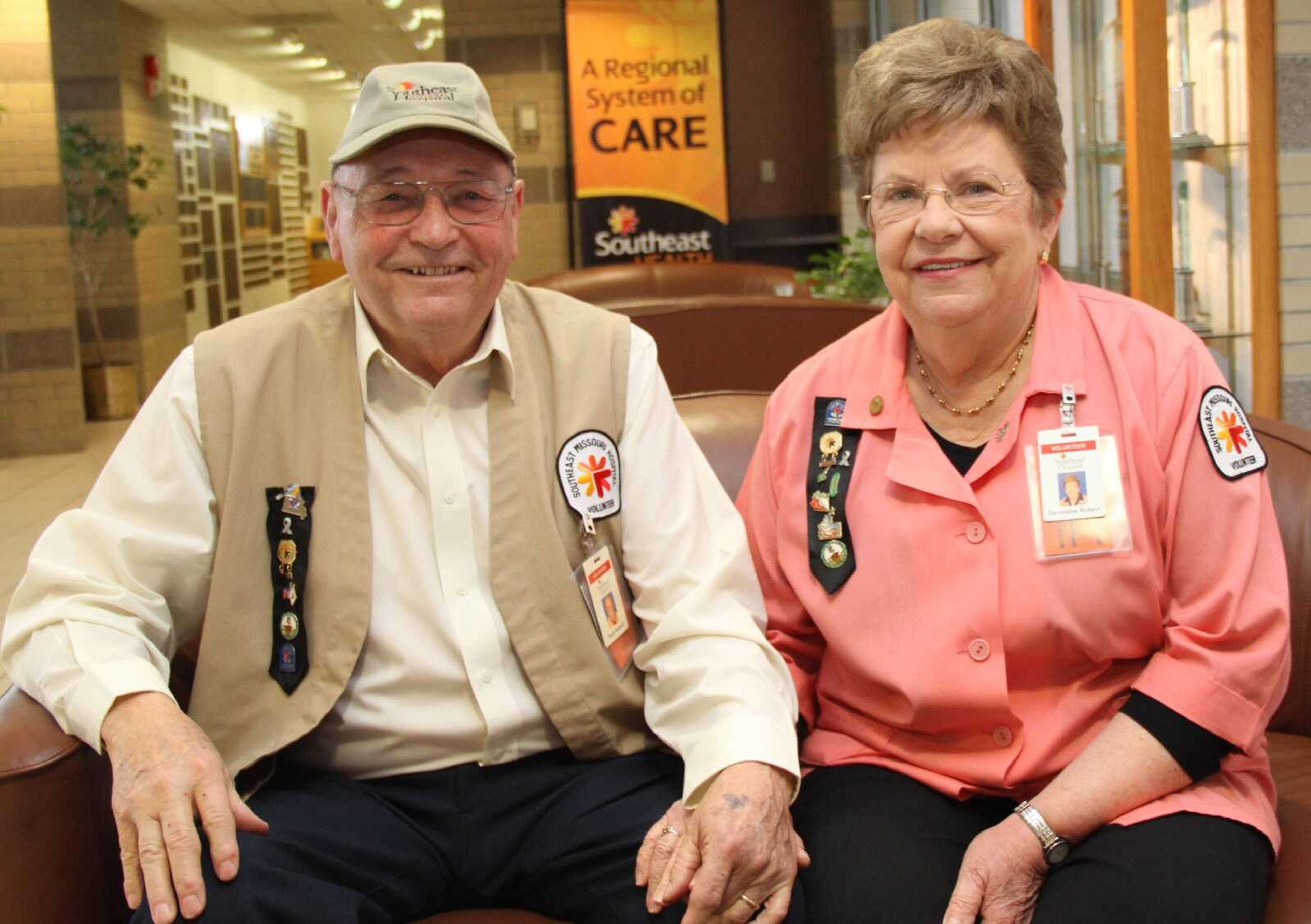 Peck and Germaine Robert of Kelso, Mo., serve as volunteers at Southeast Hospital.