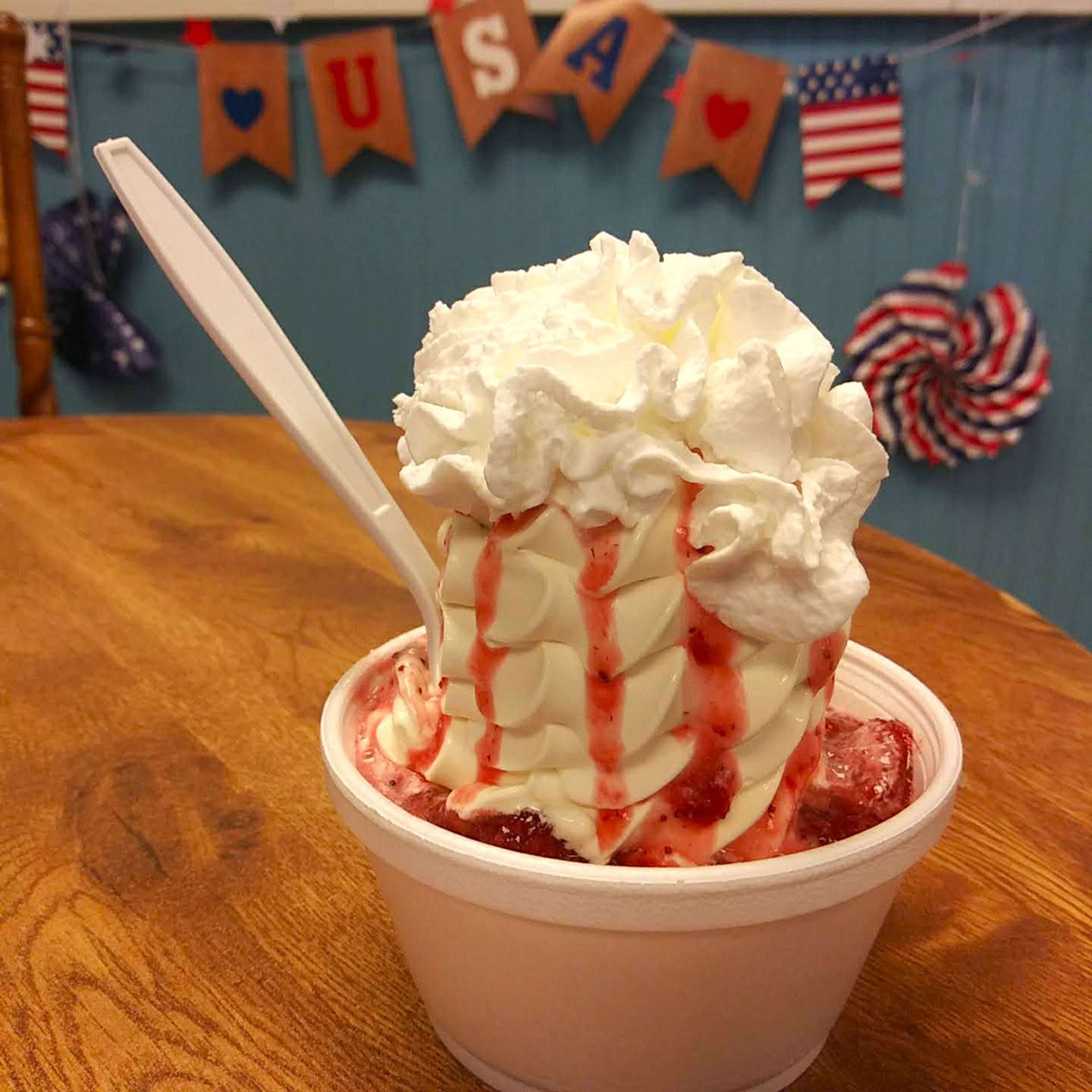 The Strawberry Shortcake Sundae from General Custard's Re-Treat is as satisfying as the name of the shop.