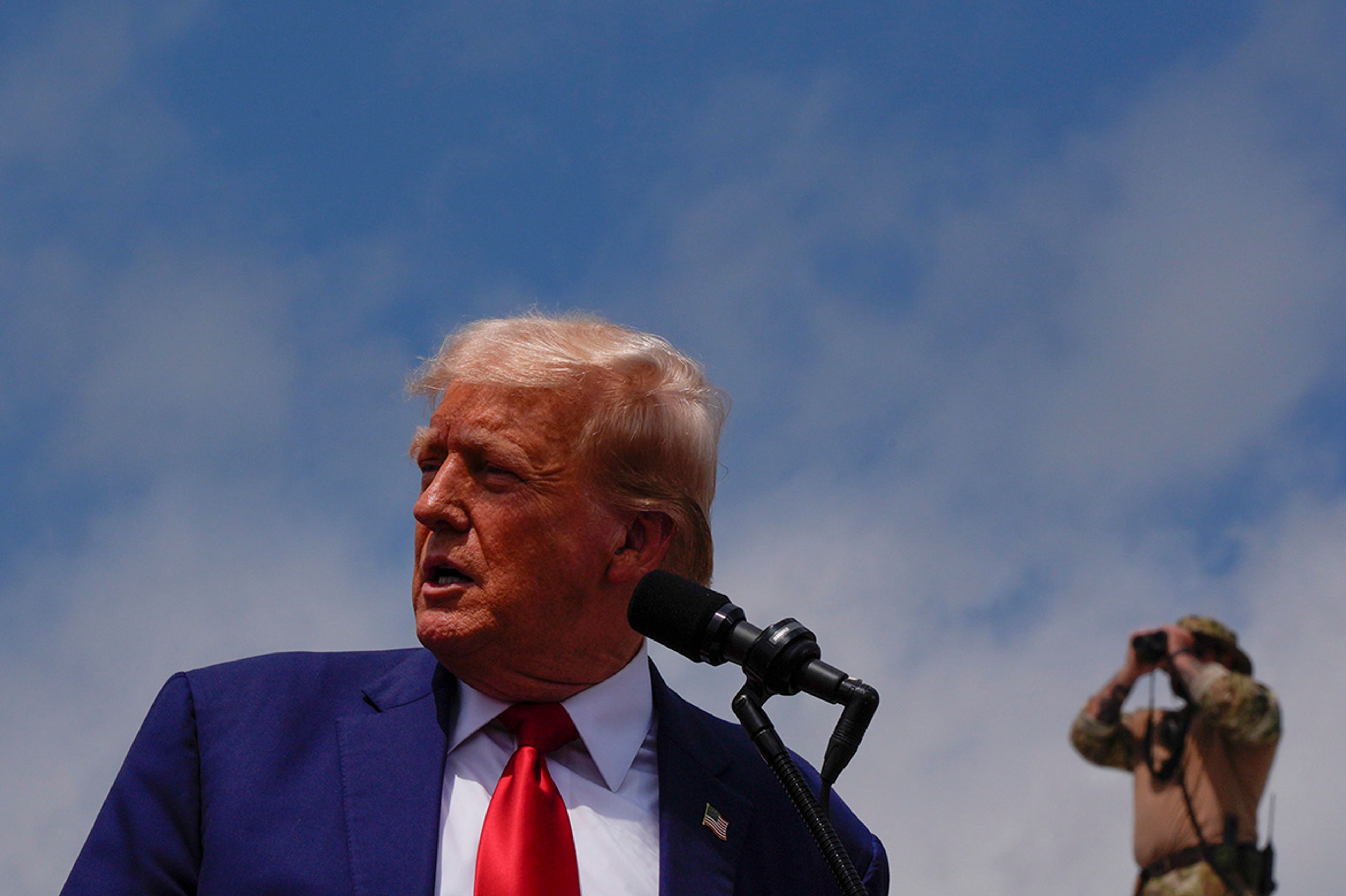 Republican presidential nominee former President Donald Trump speaks during a campaign rally at North Carolina Aviation Museum, Wednesday, Aug. 21, 2024, in Asheboro, N.C.