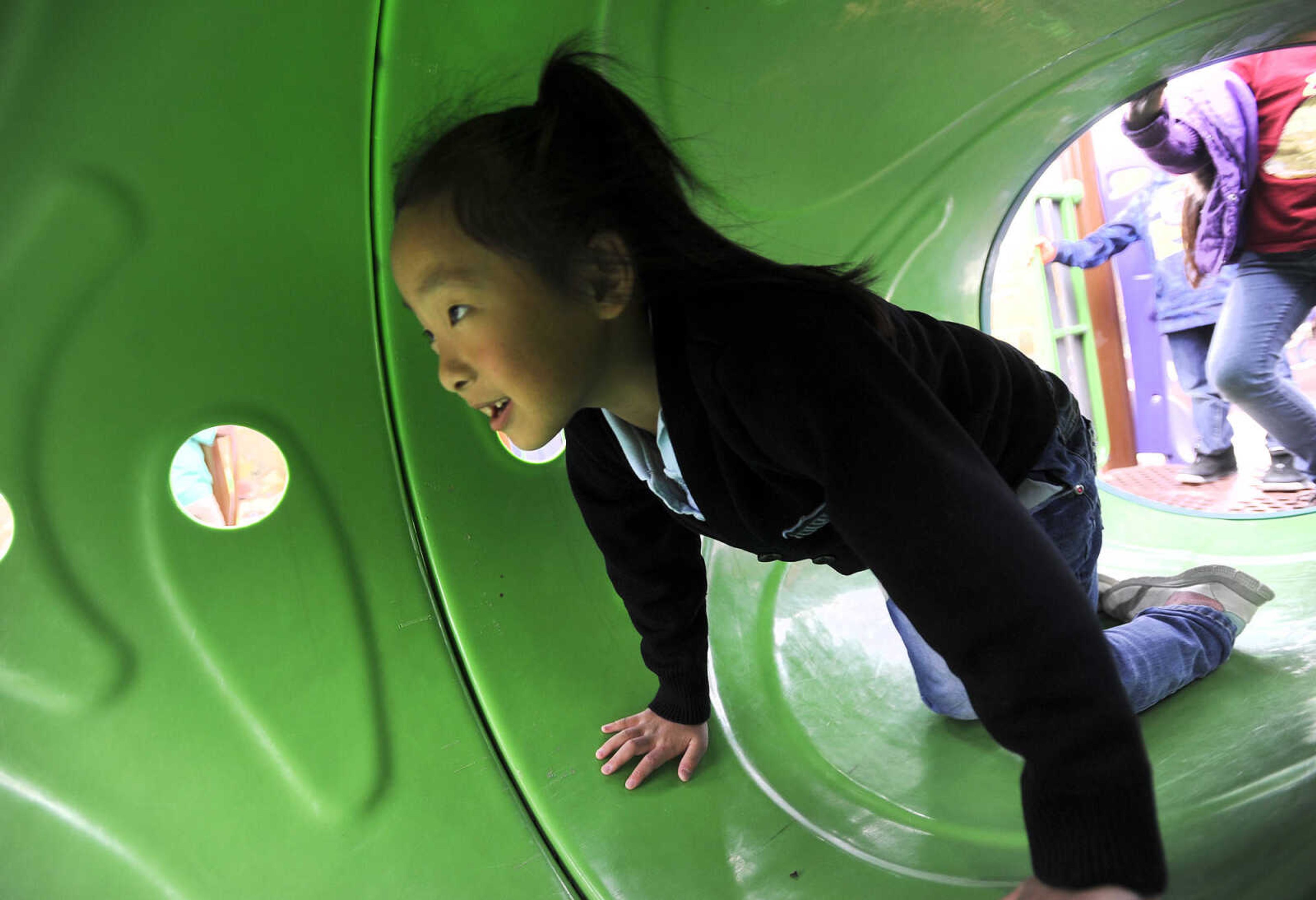 LAURA SIMON ~ lsimon@semissourian.com

Children test out the new playground at Capaha Park, Friday, Oct. 23, 2015, in Cape Girardeau.