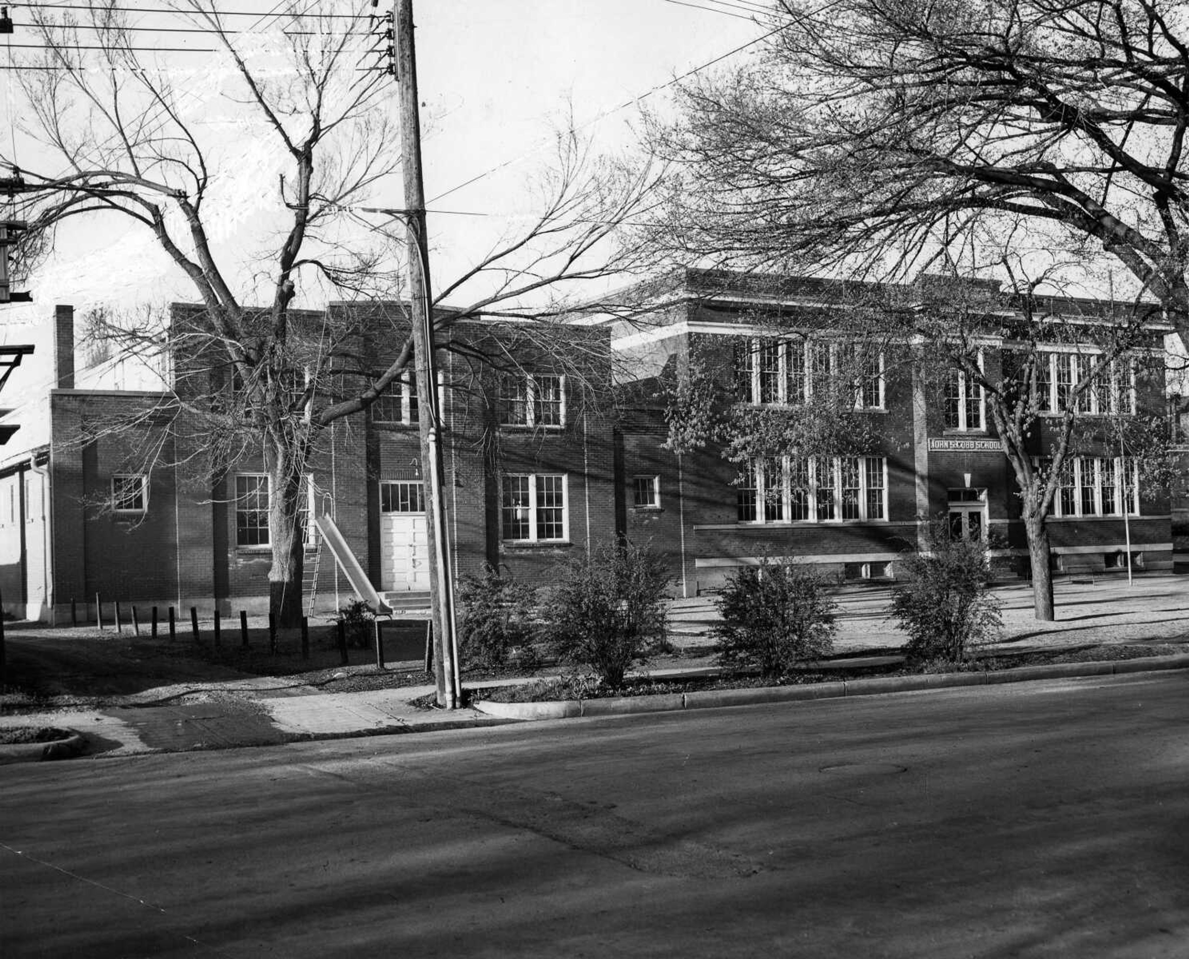 John S. Cobb School and gym, taken April 1951.(Missourian archive photo by G.D. "Frony" Fronabarger)