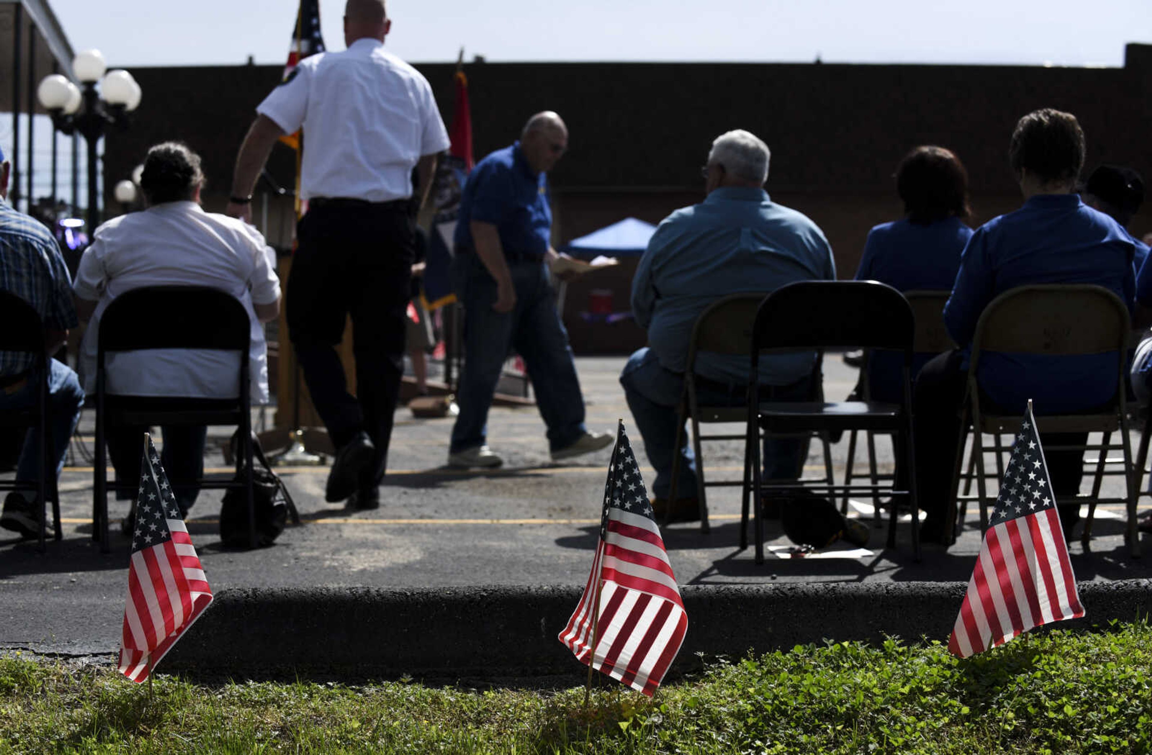 Veterans and community members listen as the honoring of KIA Vietnam soldiers are named at the Honoring our Military event Saturday, May 5, 2018, at the Scott City Historical Museum in Scott City.