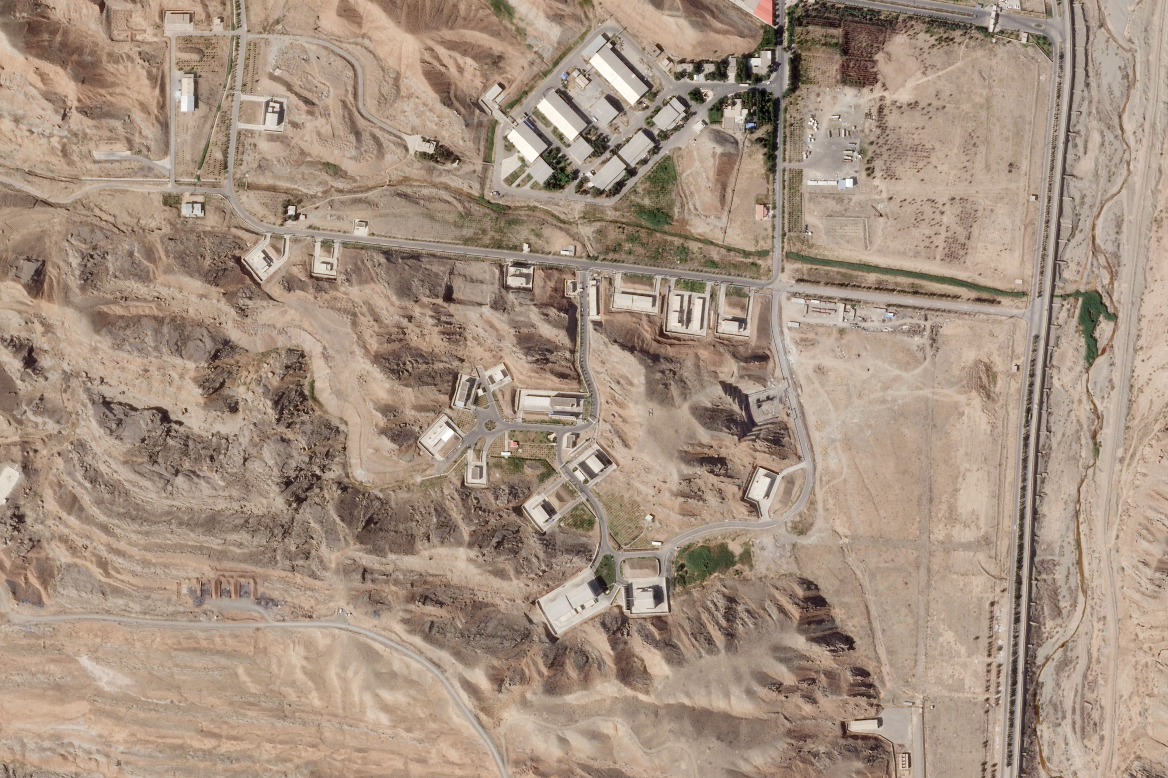 This satellite photo from Planet Labs PBC shows at Iran's Parchin military base outside of Tehran, Iran, Sept. 9, 2024. An Israeli attack on Iran damaged facilities at a secretive military base southeast of the Iranian capital that experts in the past have linked to Tehran's onetime nuclear weapons program and at another base tied to its ballistic missile program, satellite photos analyzed Sunday, Oct. 27, 2024, by The Associated Press show. (Planet Labs PBC via AP)