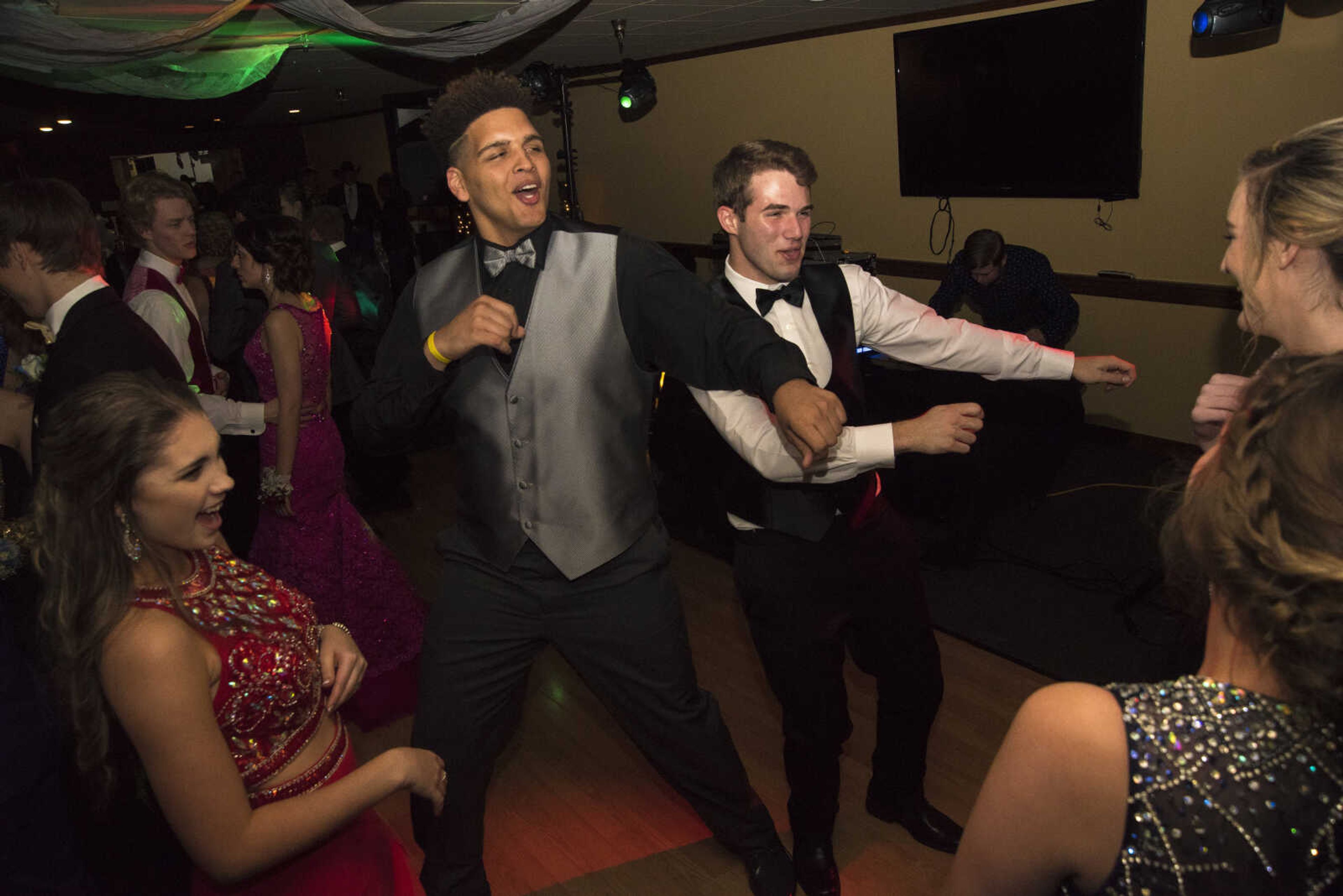 Students dance during the Saxony Lutheran prom Saturday, April 22, 2017 at the Elk's Lodge in Cape Girardeau.