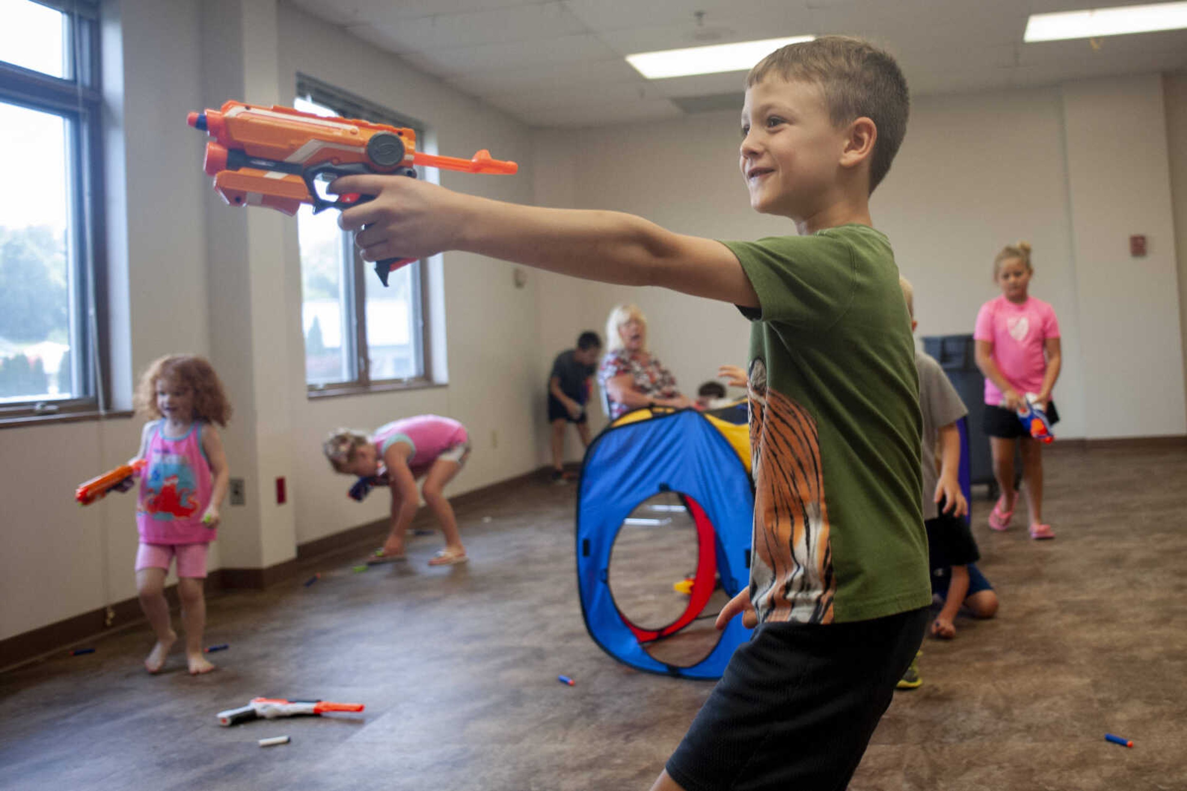 Henry Baranovic, 8, plays with other children during the 19th annual Parks and Rec Day on Wednesday, July 10, 2019, at the Osage Centre in Cape Girardeau.