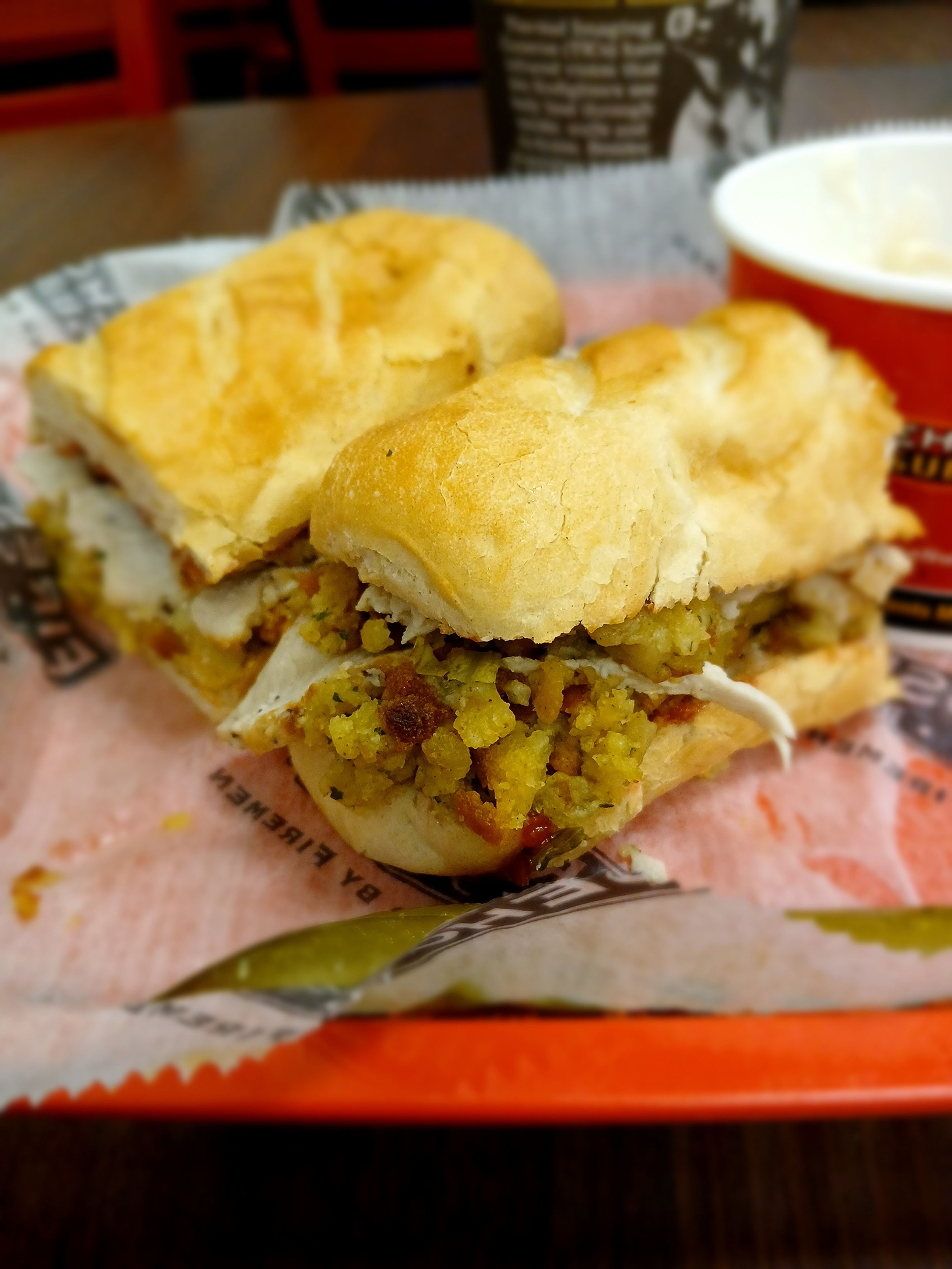 Firehouse Subs' Thanksgiving Turkey Sub. Ask for extra stuffing and delight in a stress-free Thanksgiving feast.