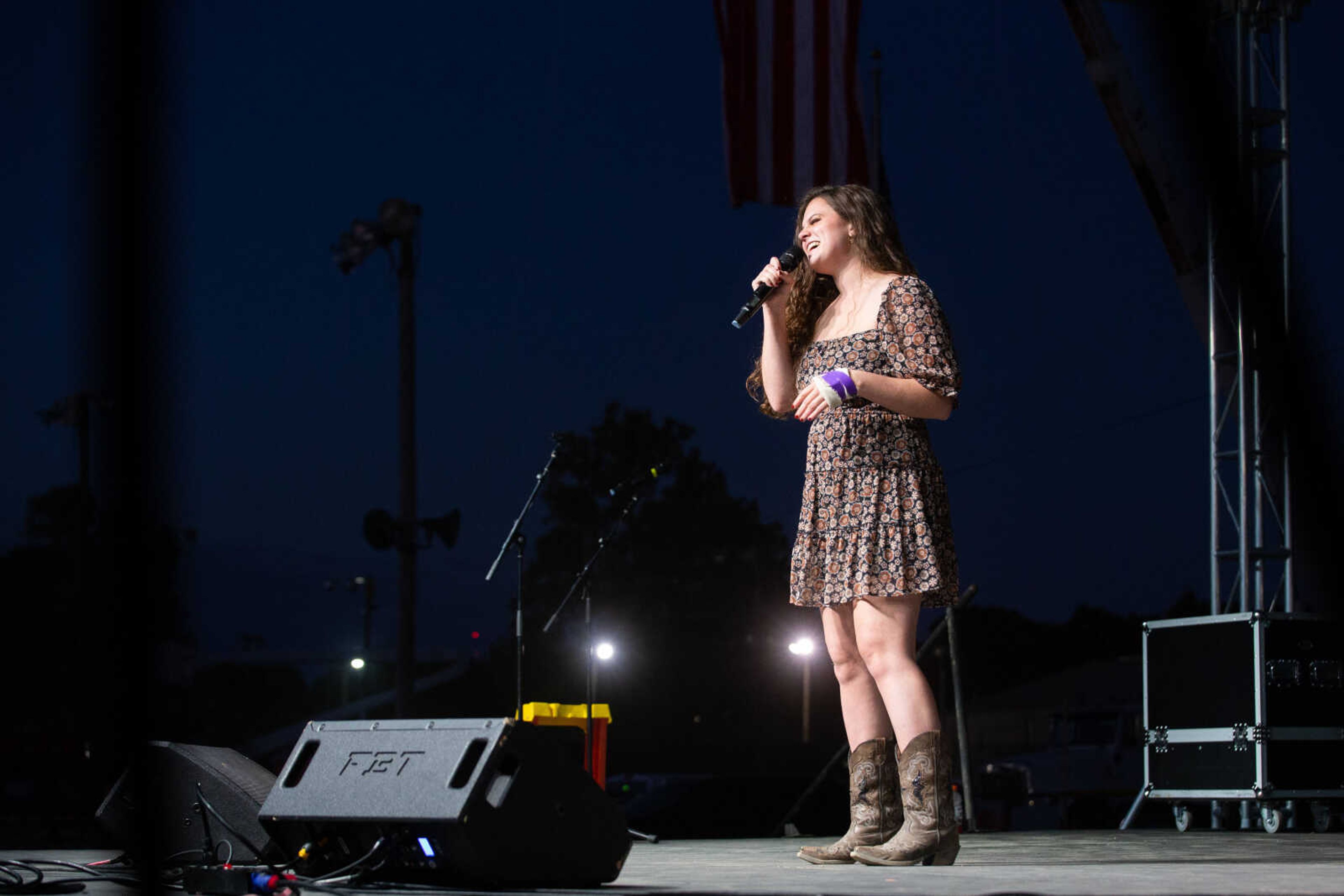 Claire Bonner sings during the the Heartland Idol Finals competition on Monday, Sept. 12 at the SEMO District Fair in Cape Girardeau.