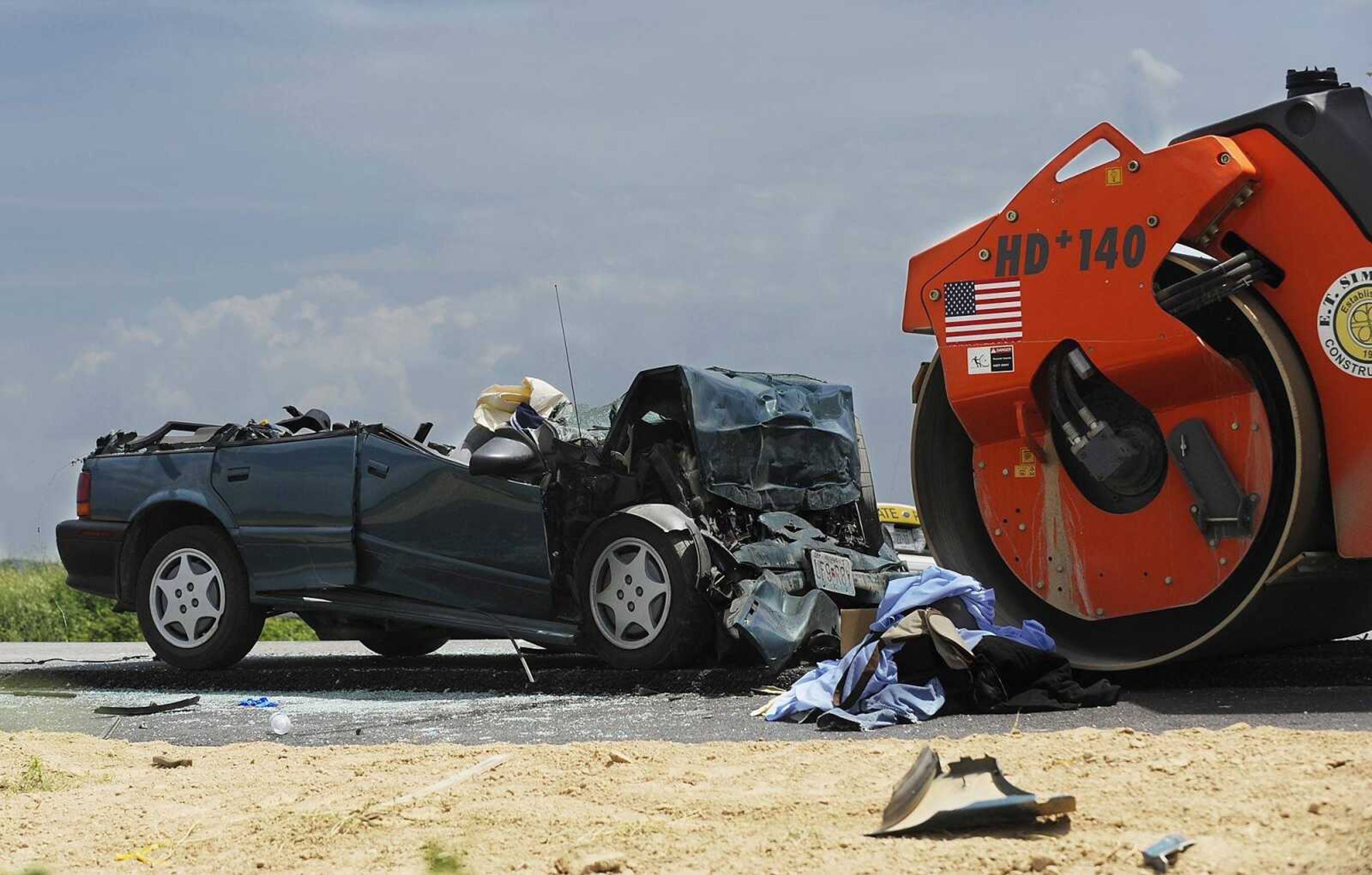 Robert L. Aslin, Jr., 29, of Bloomfield, Mo., was killed Saturday on Highway 146 near East Cape Girardeau, Ill., after police say he drove head-on into road paving equipment being used to add a separate westbound lane to the highway. The crash happened about one mile east of the Bill Emerson Memorial Bridge. Aslin was alone in the vehicle and was pronounced dead at the scene shortly after firefighters made an extrication attempt. (Adam Vogler)