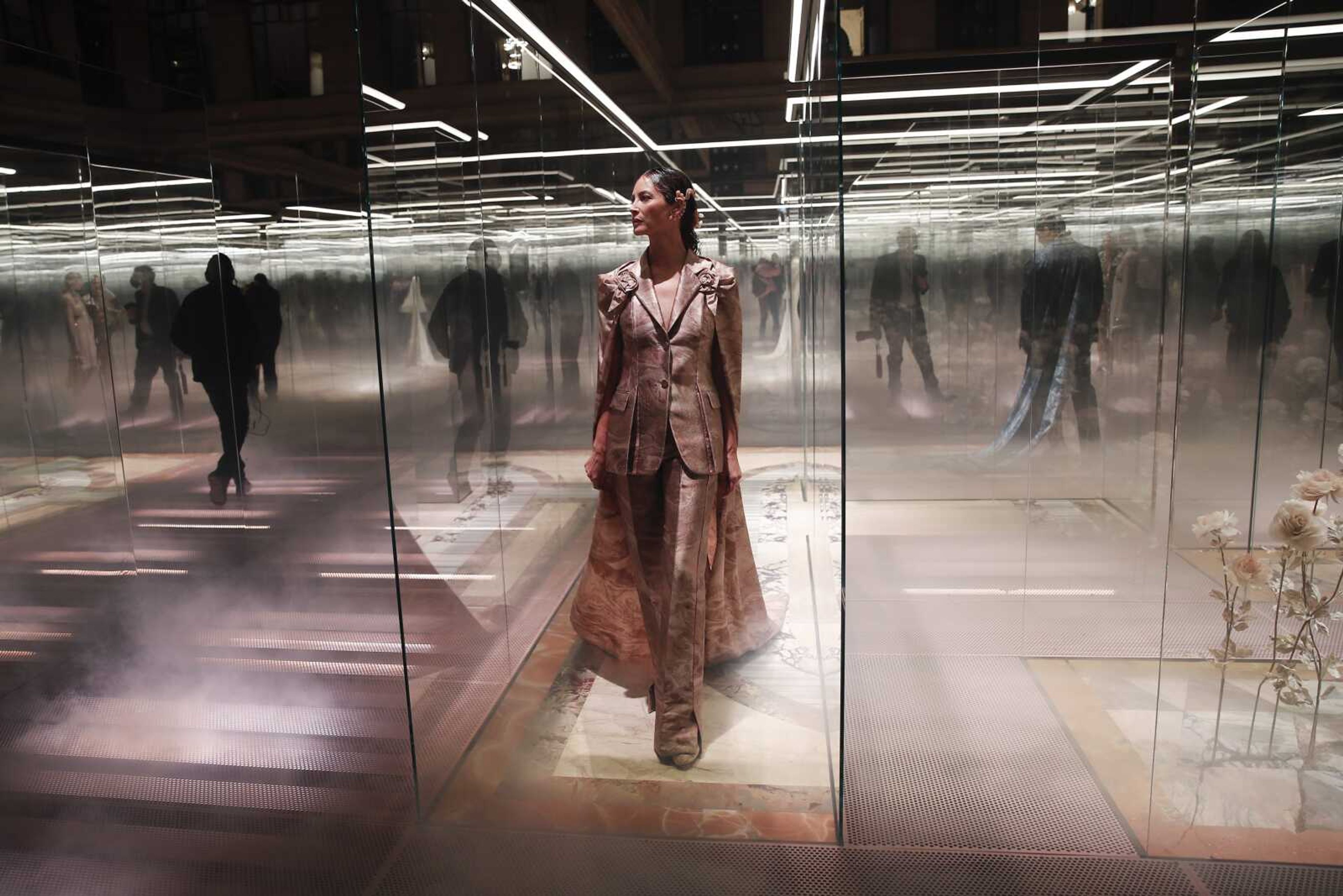 A model wears a creation for Fendi's Spring-Summer 2021 Haute Couture fashion collection presented Jan. 27 in Paris.