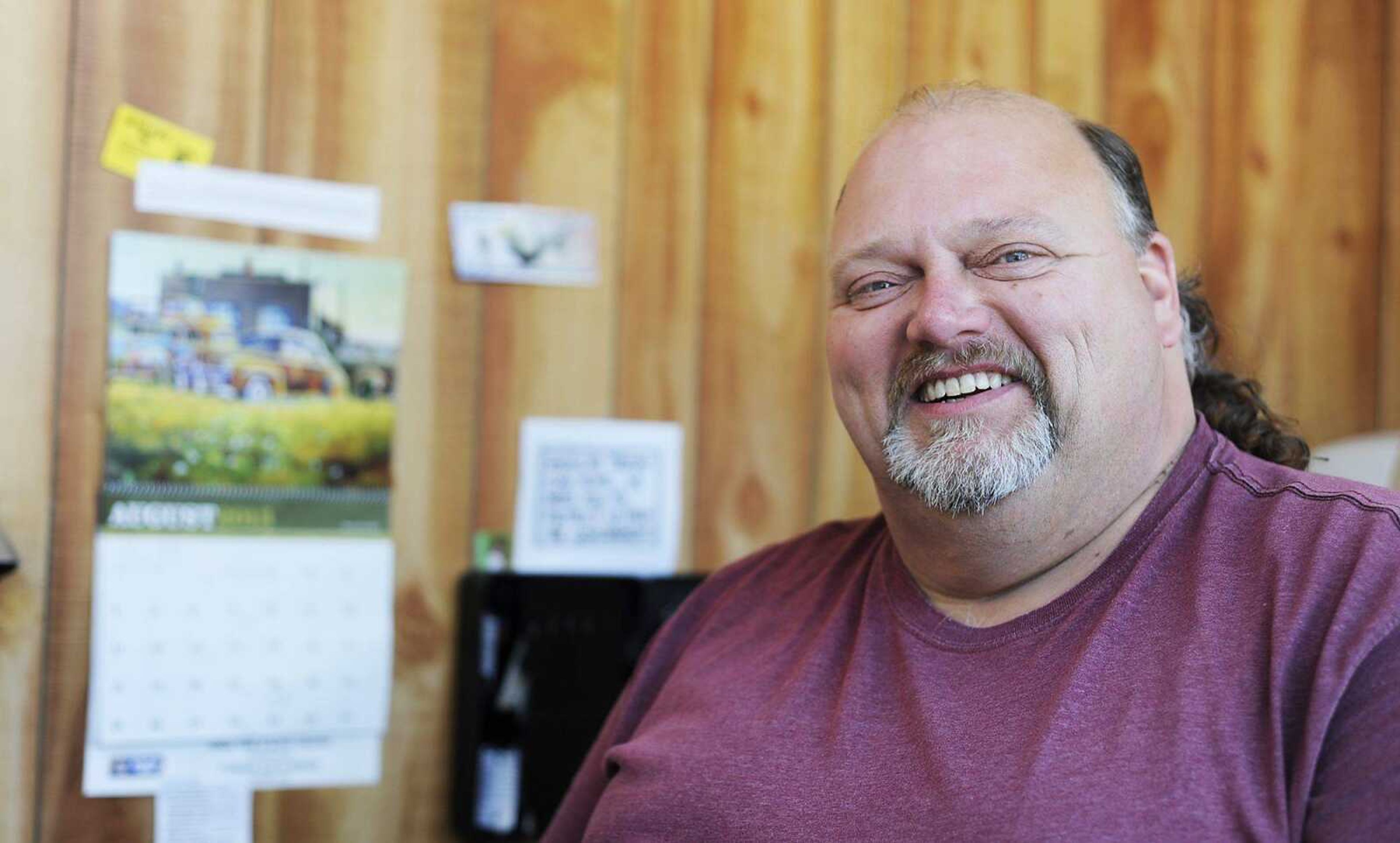 Jeff Starr sits in the office of his Anna, Ill., car dealership Wednesday. Starr played Mike Engelbert in &#8220;The Bad News Bears in Breaking Training&#8221; and &#8220;The Bad News Bears Go To Japan&#8221; in the late 1970s. (Adam Vogler)