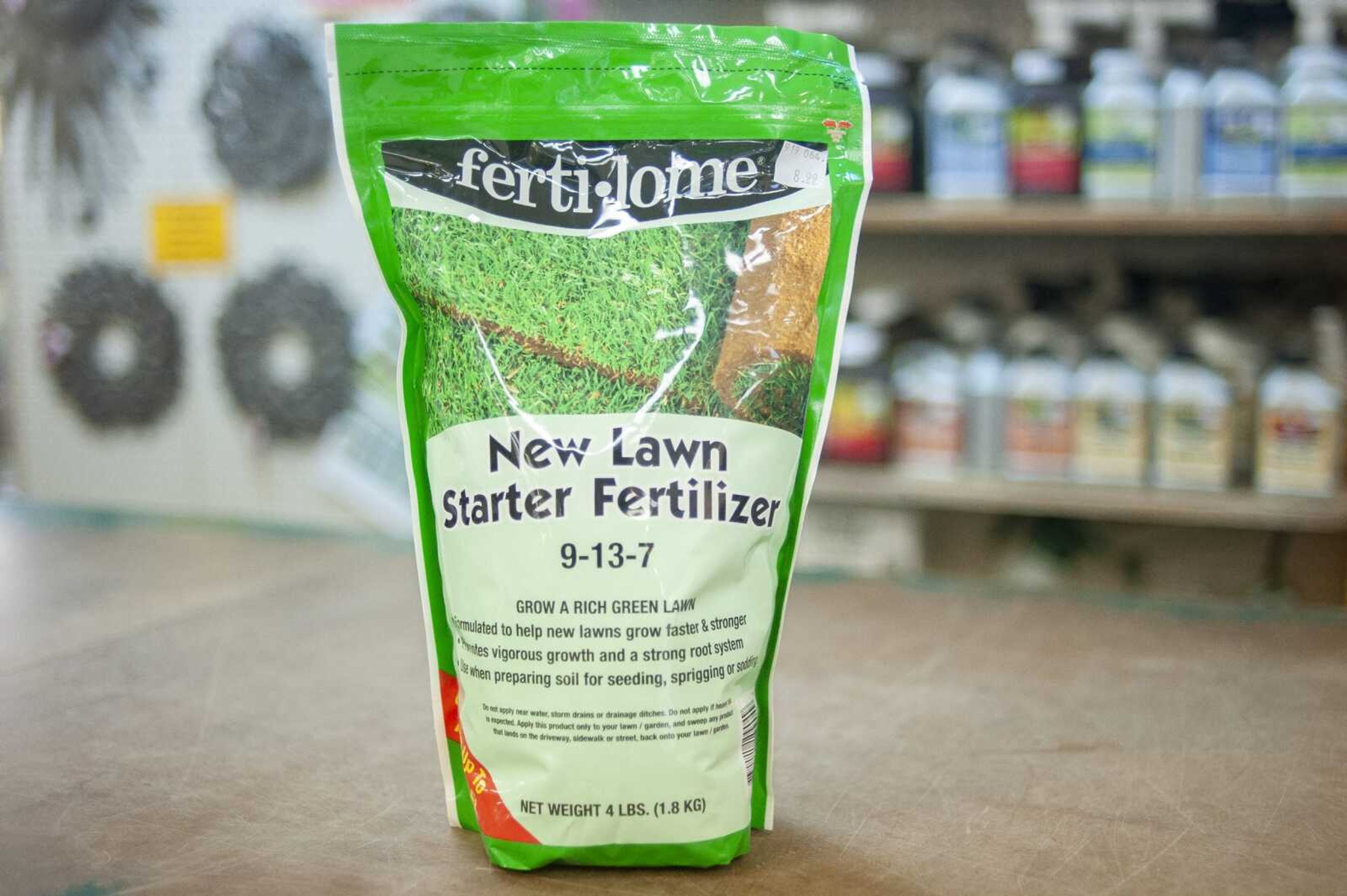 Fertilizer is displayed Thursday at Sunny Hill Gardens & Florist in Cape Girardeau.