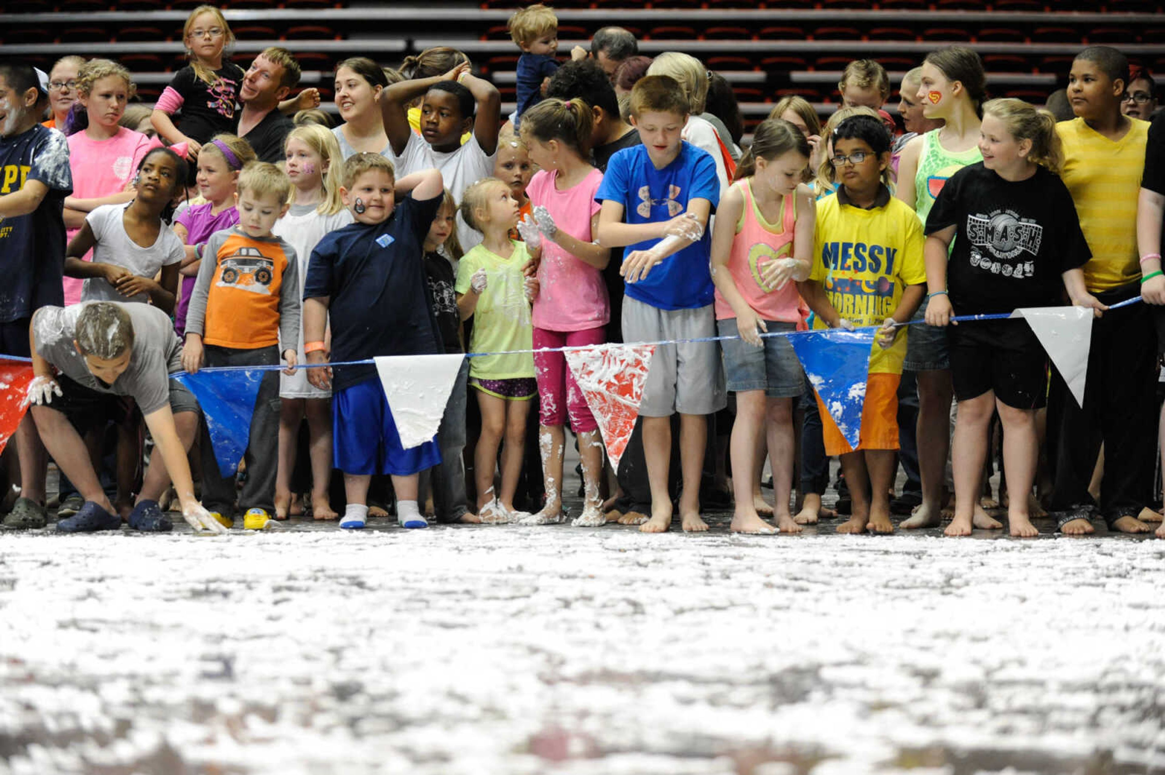 GLENN LANDBERG ~ glandberg@semissourian.com


Children wait at the beginning of the Shaving Cream Crawl during the Messy Morning event Saturday, April 30, 2016 at the Show Me Center.