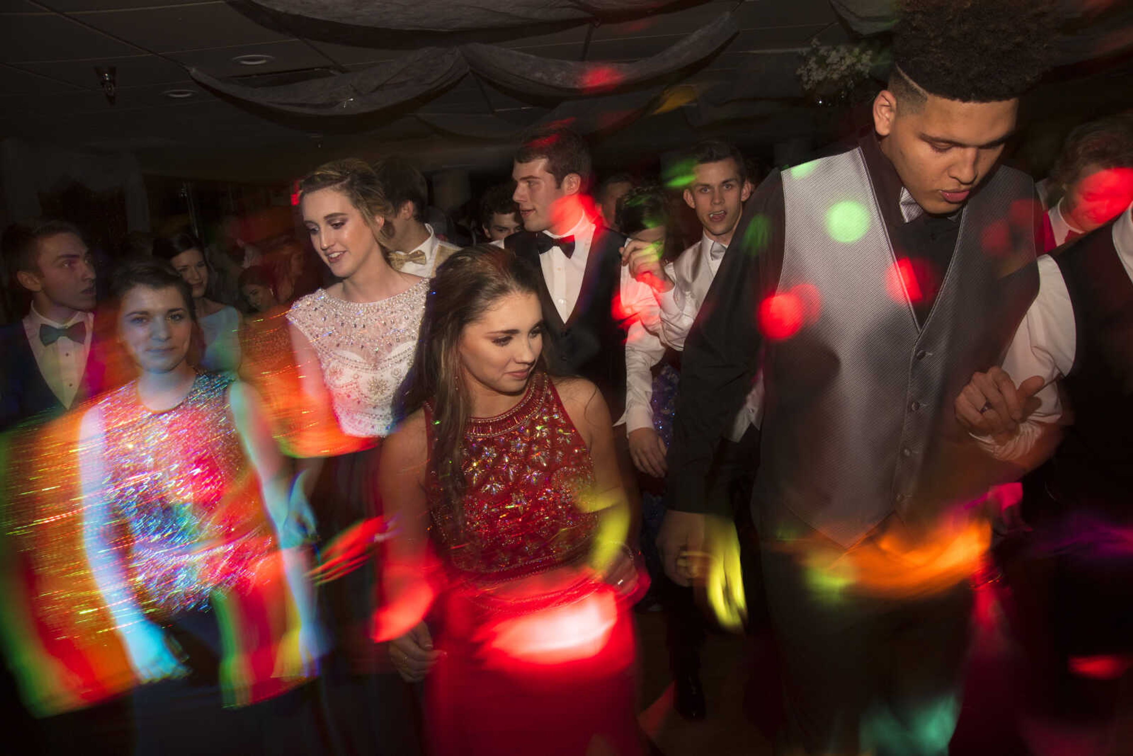 Students dance during the Saxony Lutheran prom Saturday, April 22, 2017 at the Elk's Lodge in Cape Girardeau.