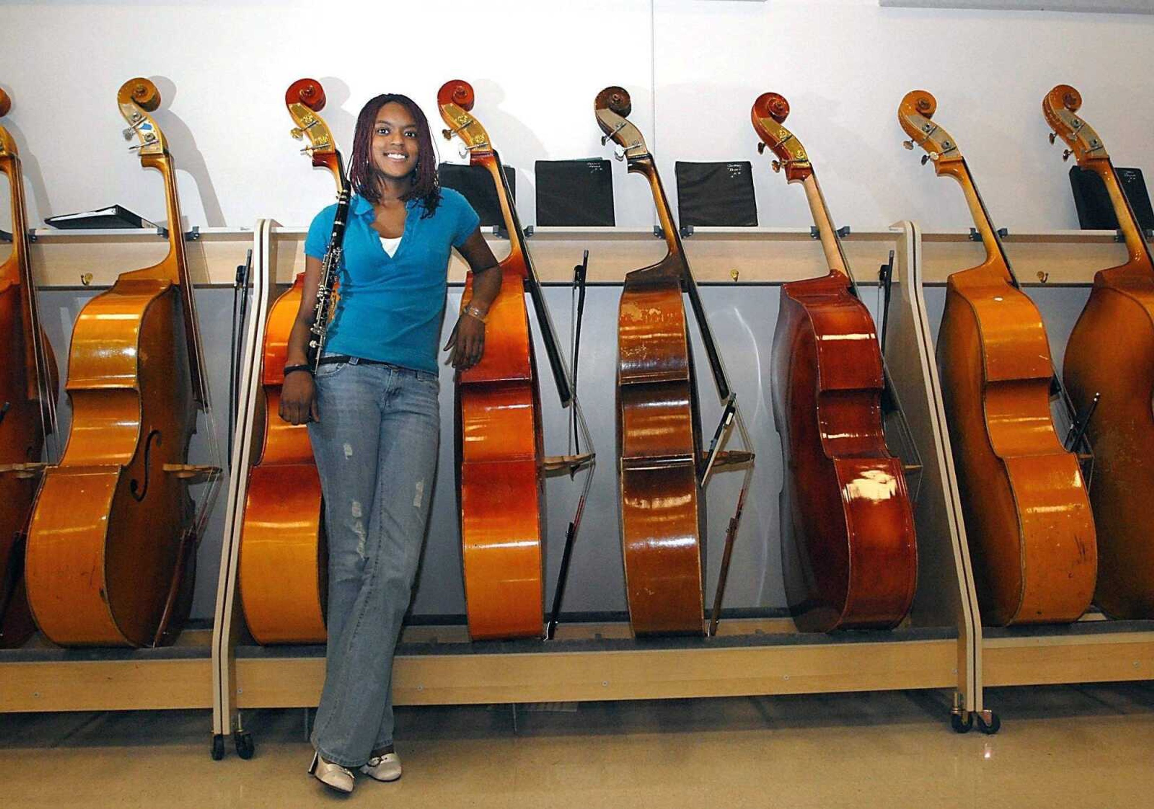 KIT DOYLE ~ kdoyle@semissourian.com<br>Central High School senior Kamaria Pearson, 18, plays clarinet with the marching band.