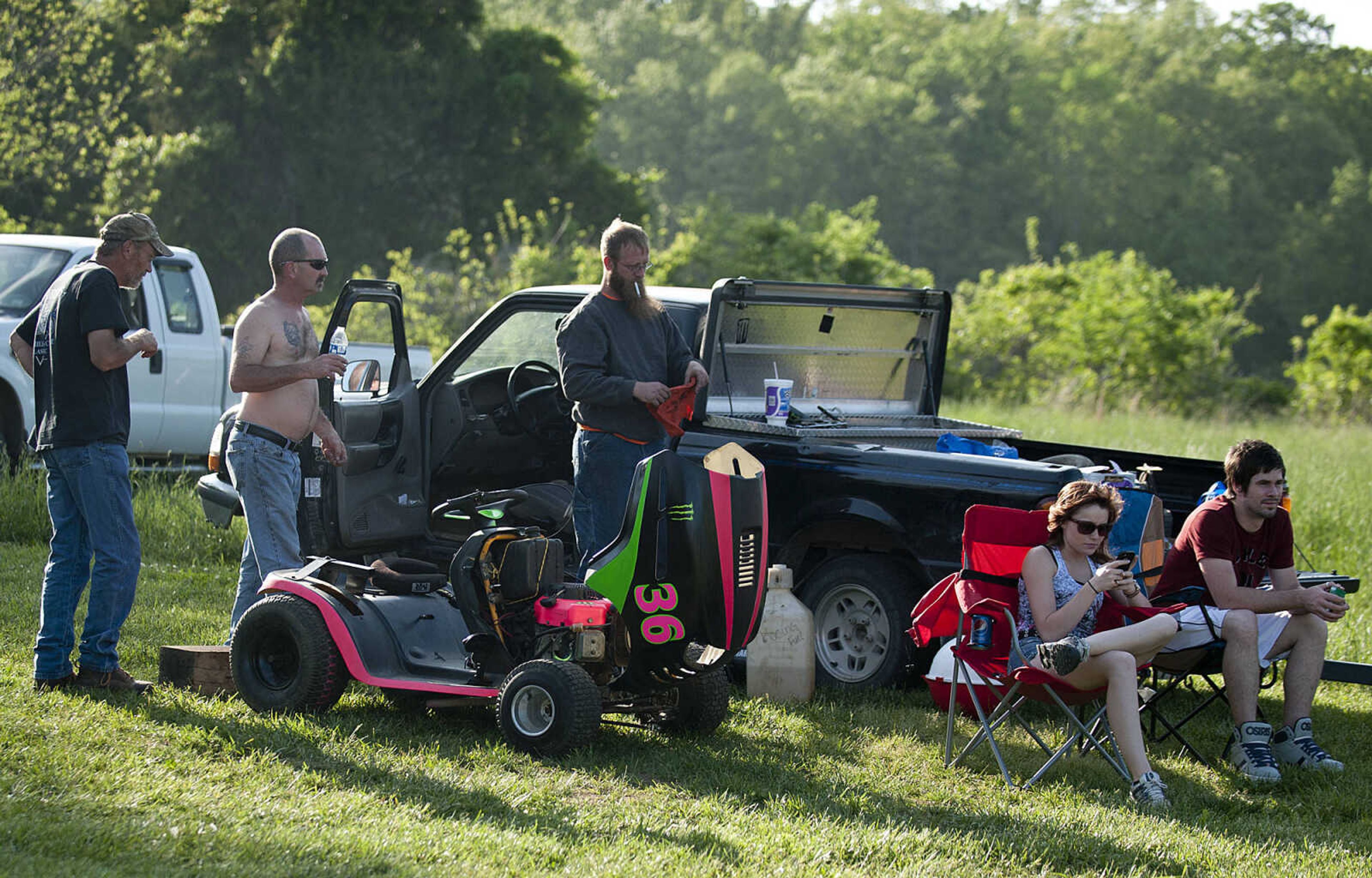 The Southeast Missouri Lawnmower Racing Association's Racing for a Cure presented by the Patton Lions Club at the Patton Saddle Club Saturday, May 10, in Patton, Mo. Proceeds from the event will go towards the Bollinger County Relay for Life.