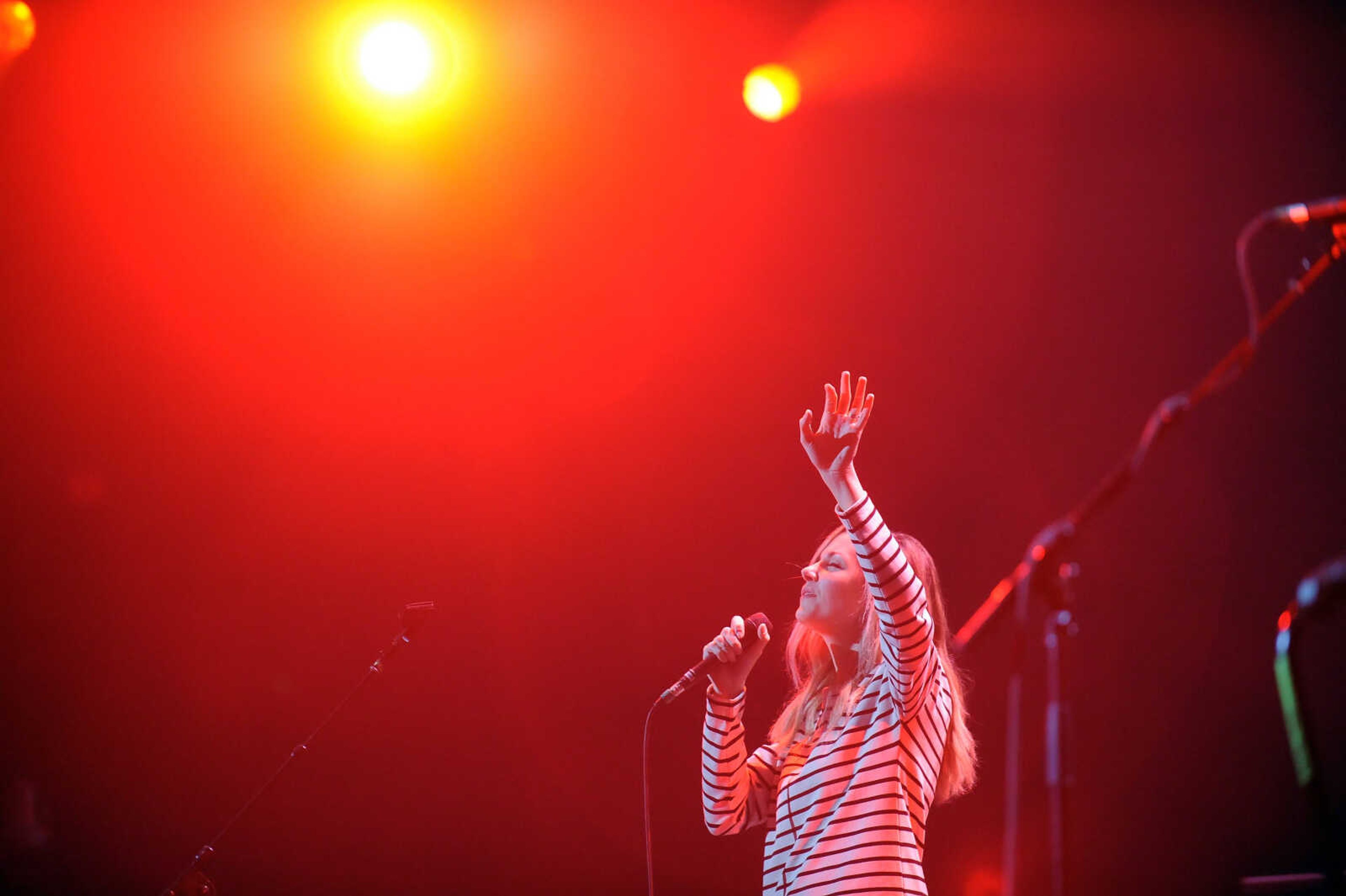 Jenn Johnson of Bethel Music sings praise during their set at The Roadshow on Thursday, Feb. 22, 2018, held at the Show Me Center in Cape Girardeau.