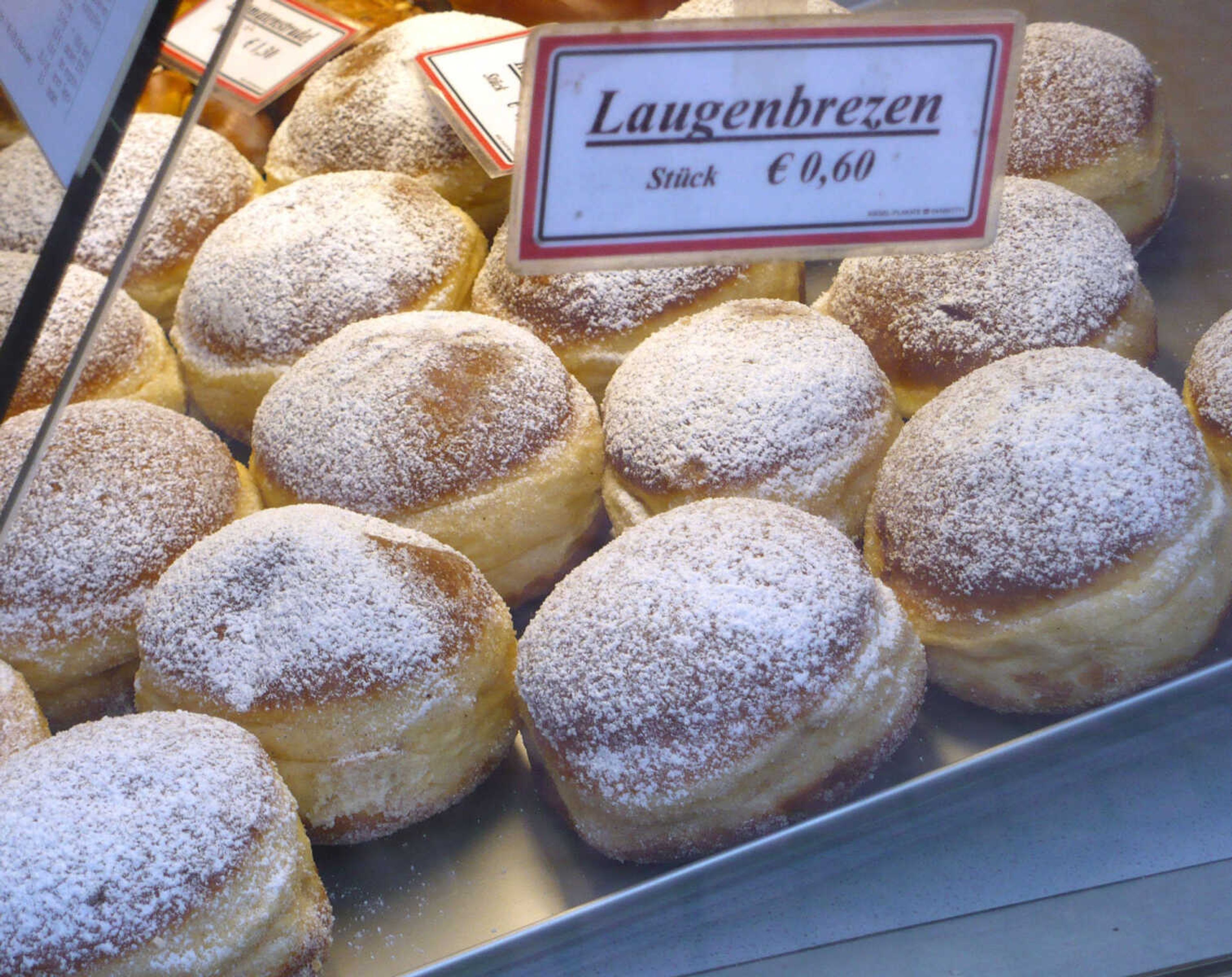 Berliners, or jelly doughnuts, a common sight on the streets of Berlin.